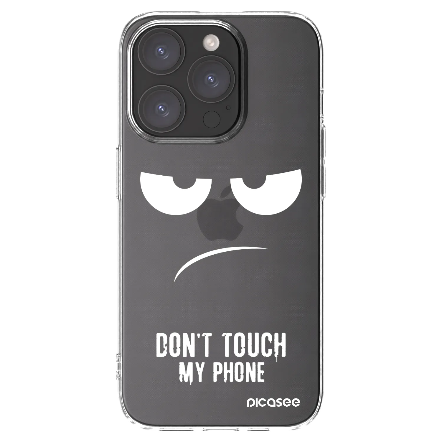 Picasee silikonowe przeźroczyste etui na Apple iPhone 15 Pro - Don't Touch My Phone