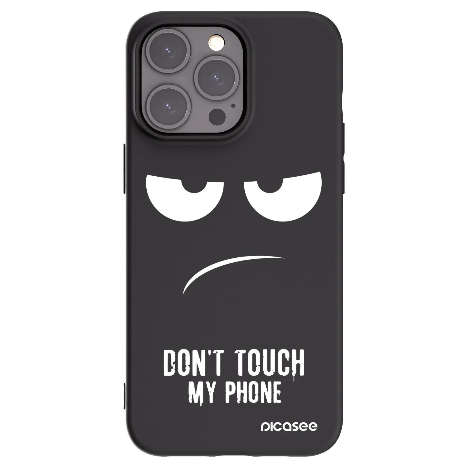 Picasee silikonowe czarne etui na Apple iPhone 15 Pro Max - Don't Touch My Phone