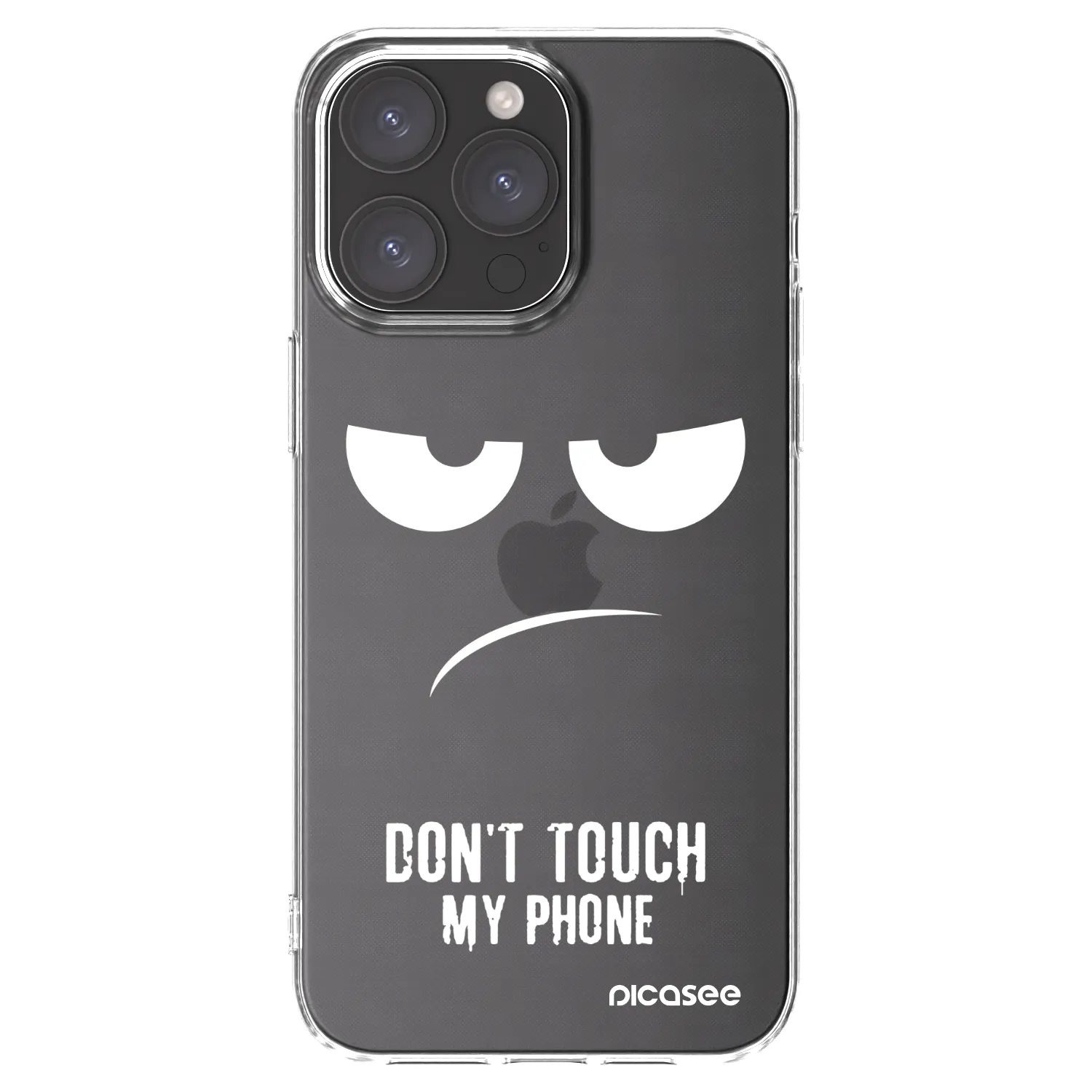Picasee silikonowe przeźroczyste etui na Apple iPhone 15 Pro Max - Don't Touch My Phone