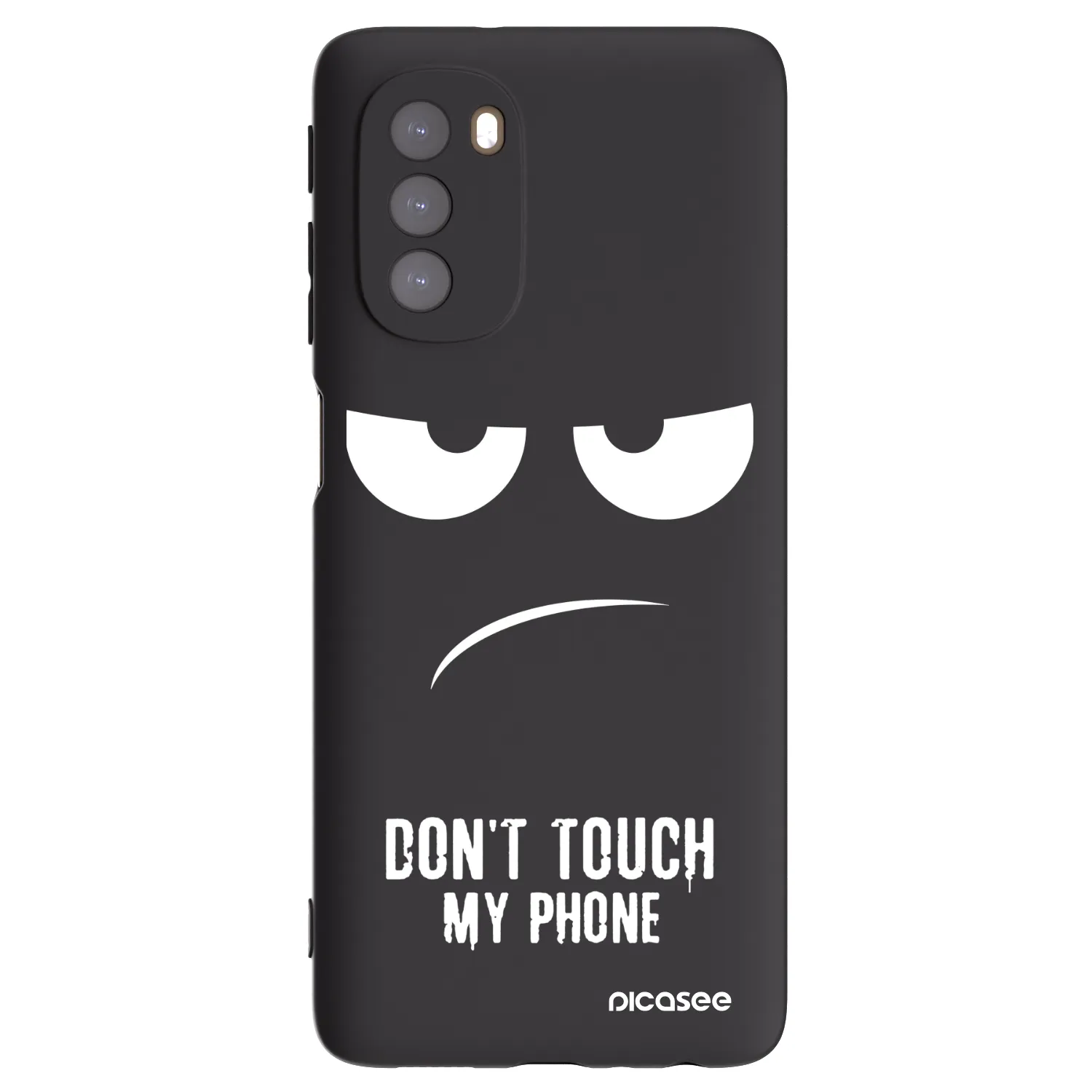 Picasee silikonowe czarne etui na Motorola Moto G51 - Don't Touch My Phone