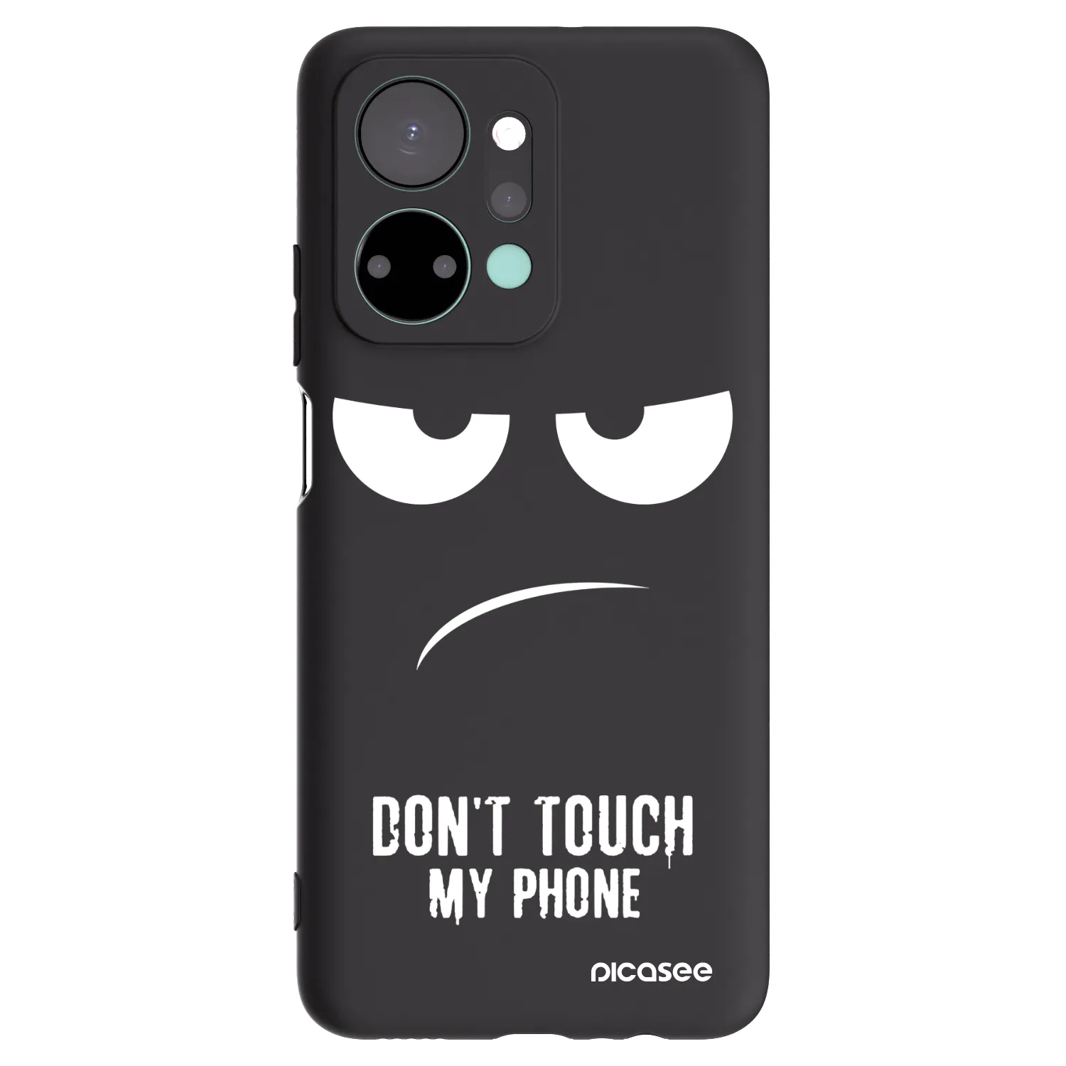Picasee silikonowe czarne etui na Honor X7a - Don't Touch My Phone