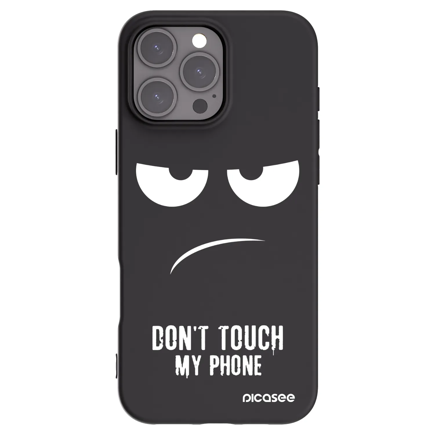 Picasee silikonowe czarne etui na Apple iPhone 16 Pro Max - Don't Touch My Phone