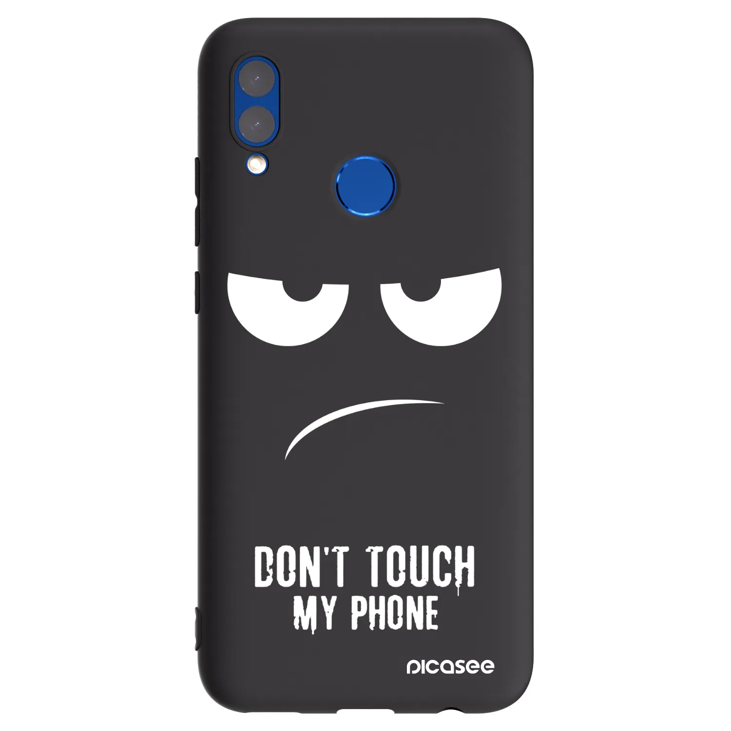 Picasee silikonowe czarne etui na Huawei P Smart 2019 - Don't Touch My Phone