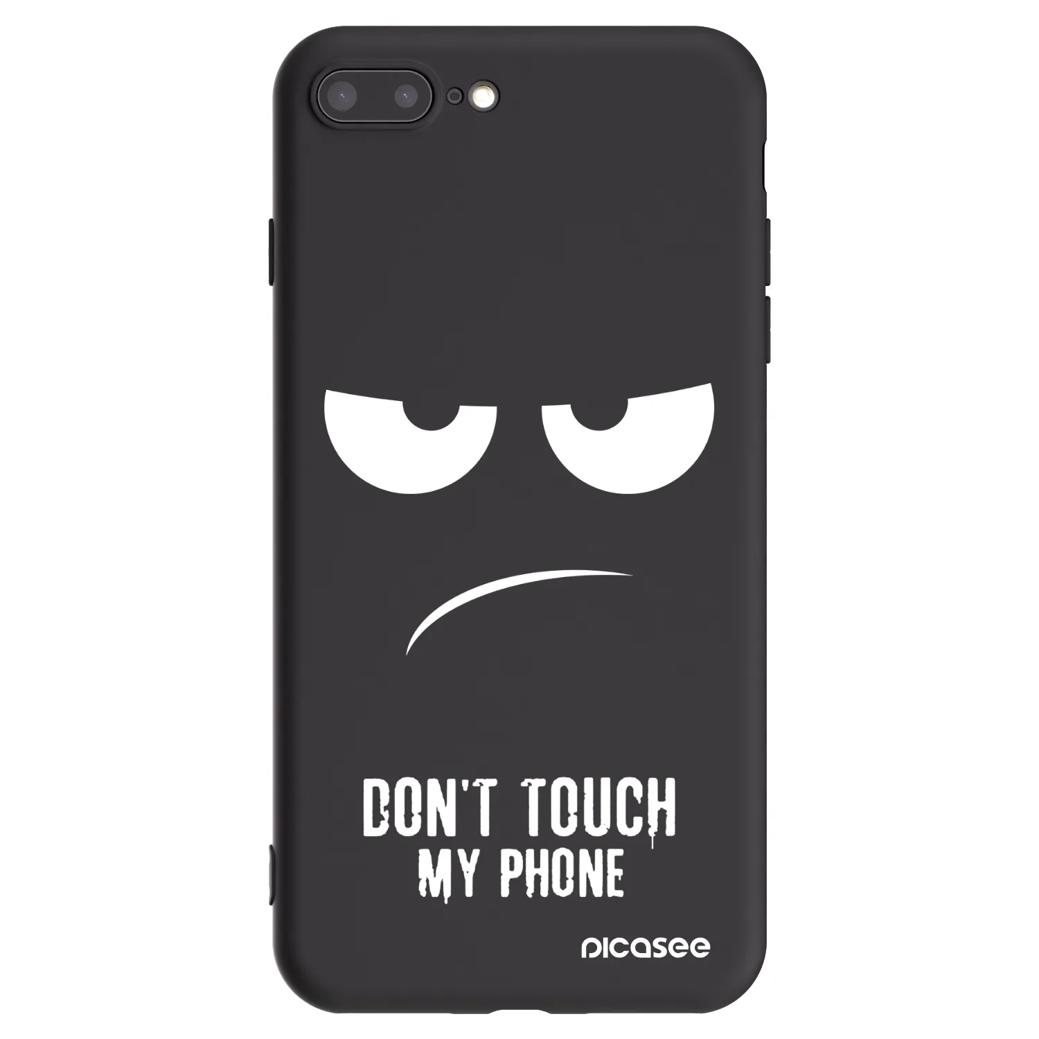 Picasee silikonowe czarne etui na Apple iPhone 7 Plus - Don't Touch My Phone