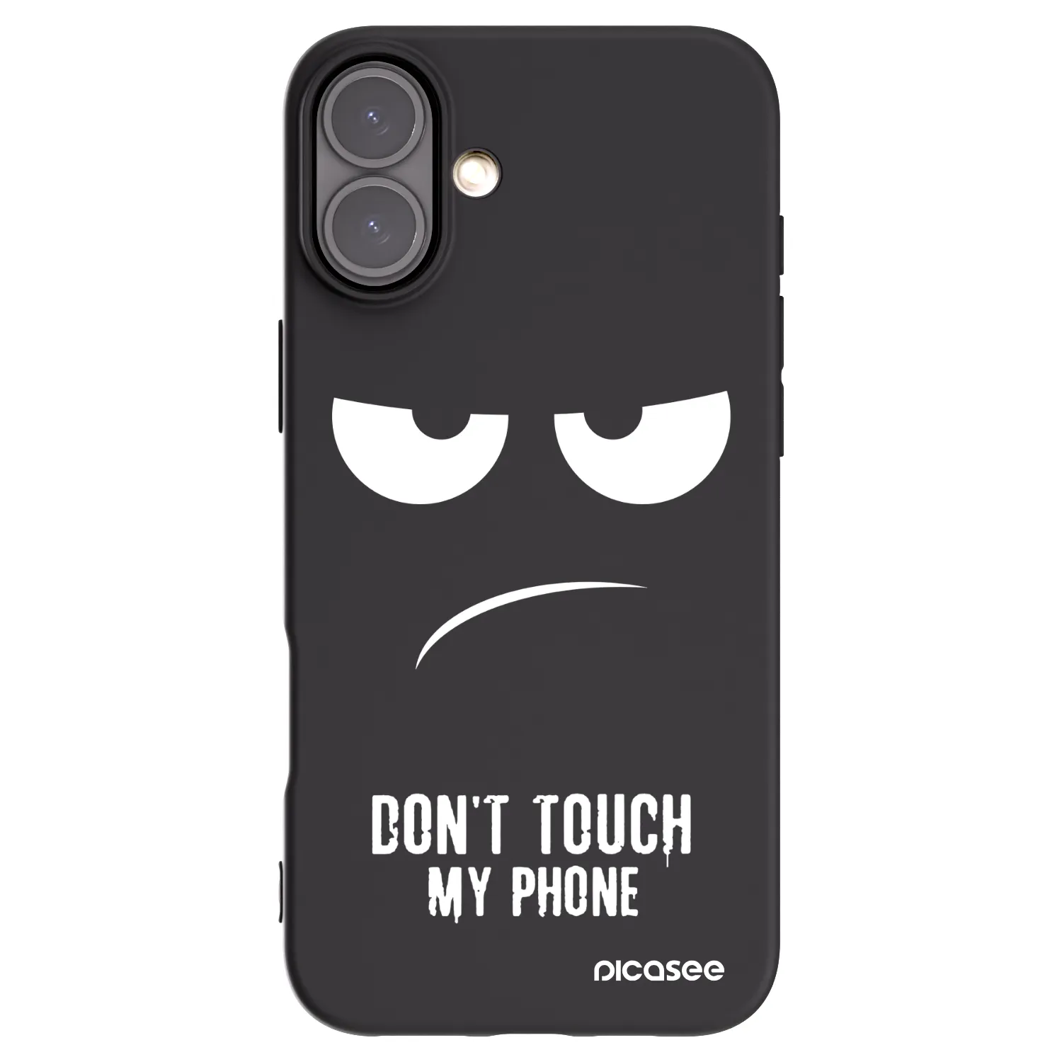Picasee silikonowe czarne etui na Apple iPhone 16 Plus - Don't Touch My Phone