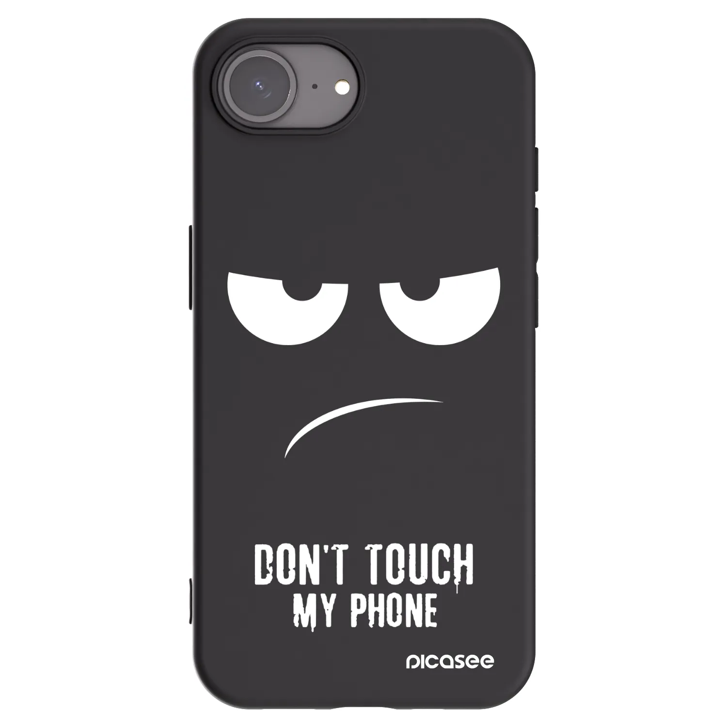 Picasee silikonowe czarne etui na Apple iPhone 16e - Don't Touch My Phone