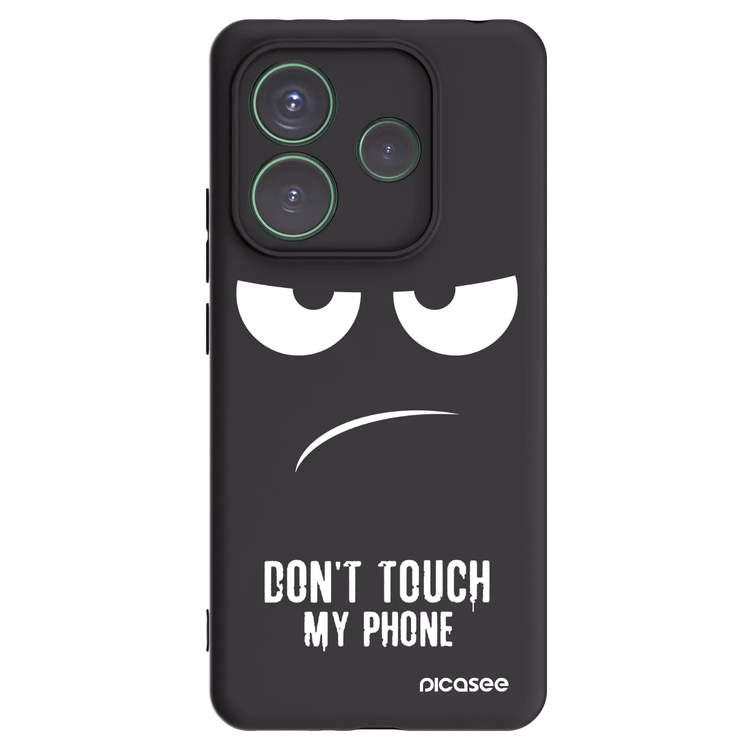 Picasee silikonowe czarne etui na Xiaomi Redmi Note 14 5G - Don't Touch My Phone