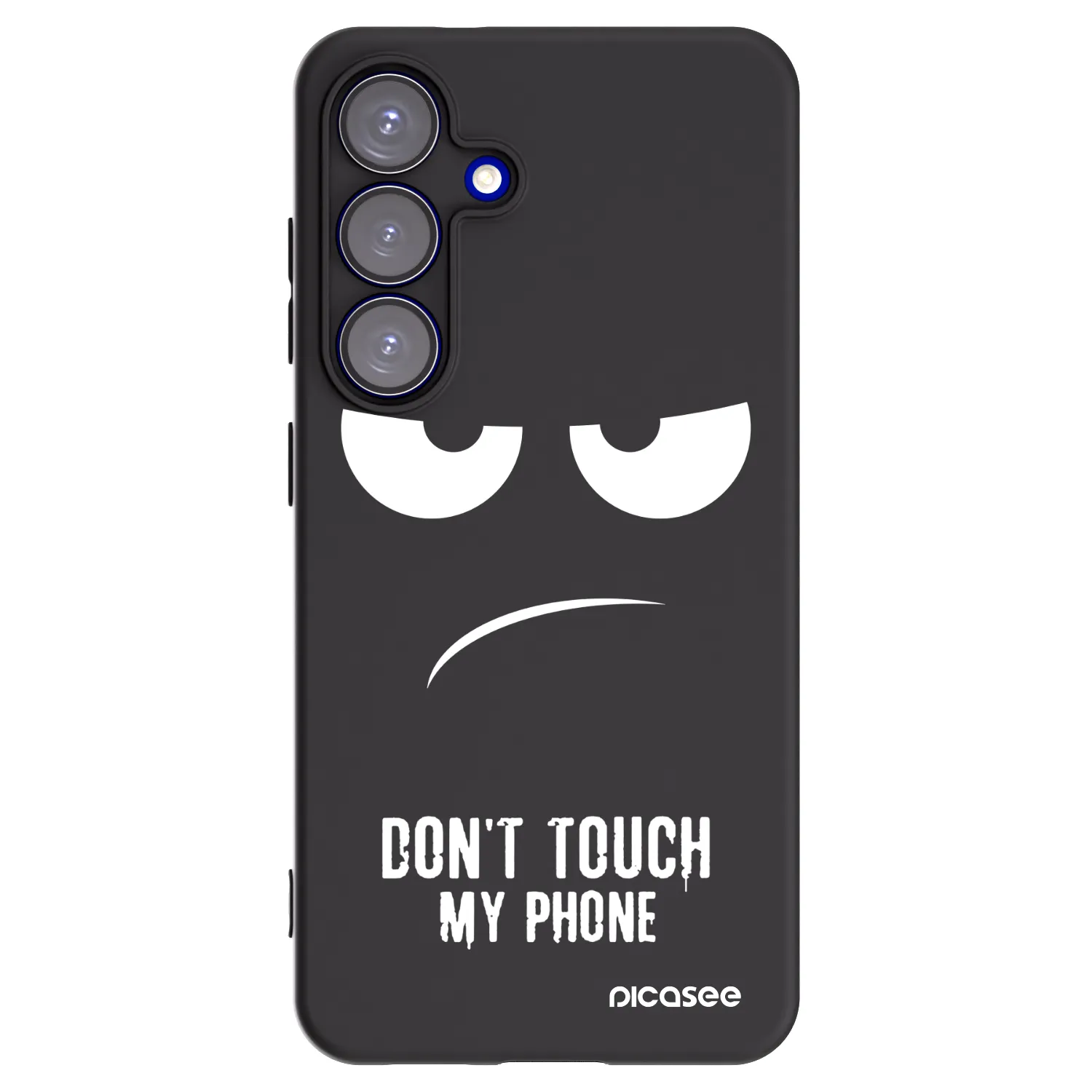 Picasee silikonowe czarne etui na Samsung Galaxy S25 5G - Don't Touch My Phone