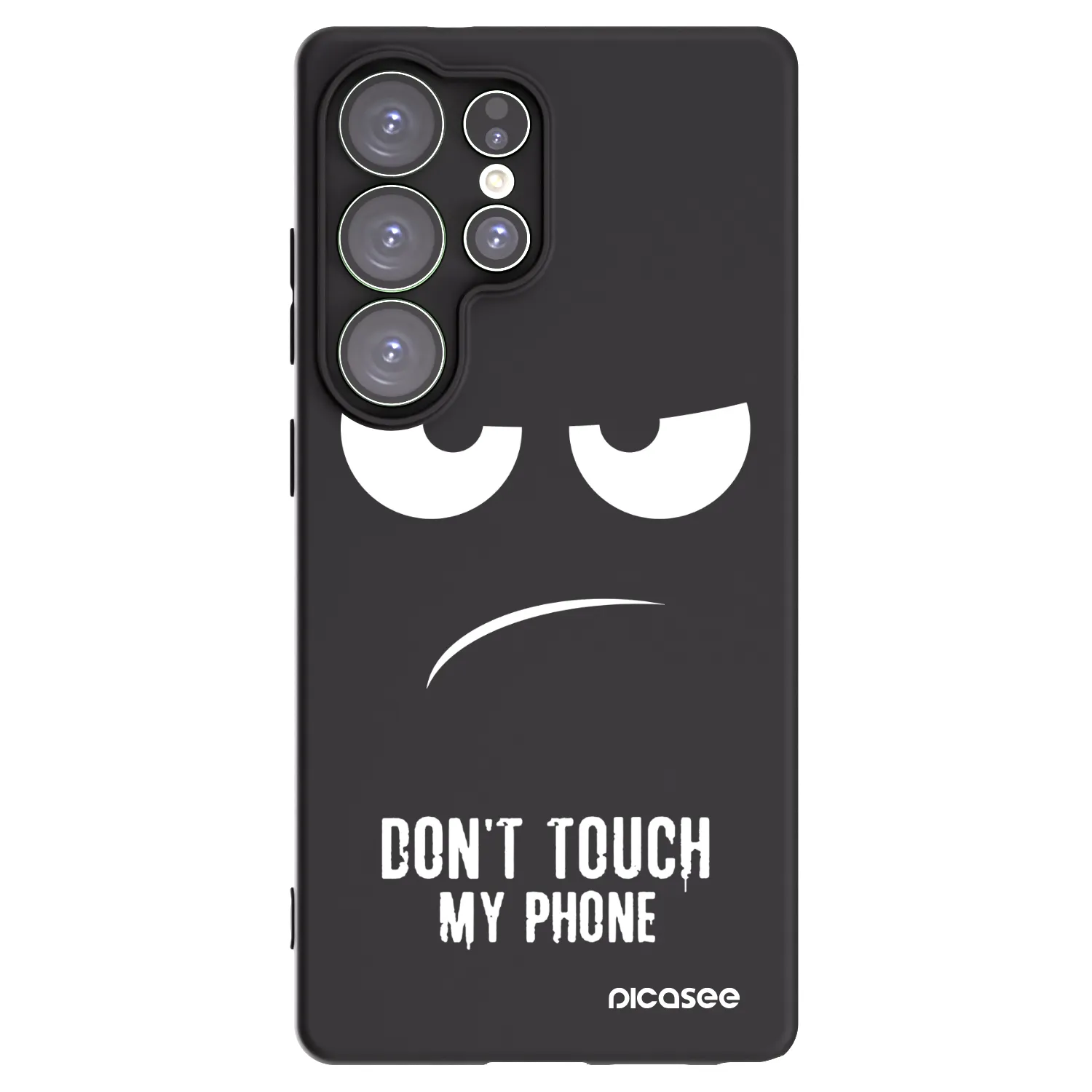 Picasee silikonowe czarne etui na Samsung Galaxy S25 Ultra 5G - Don't Touch My Phone