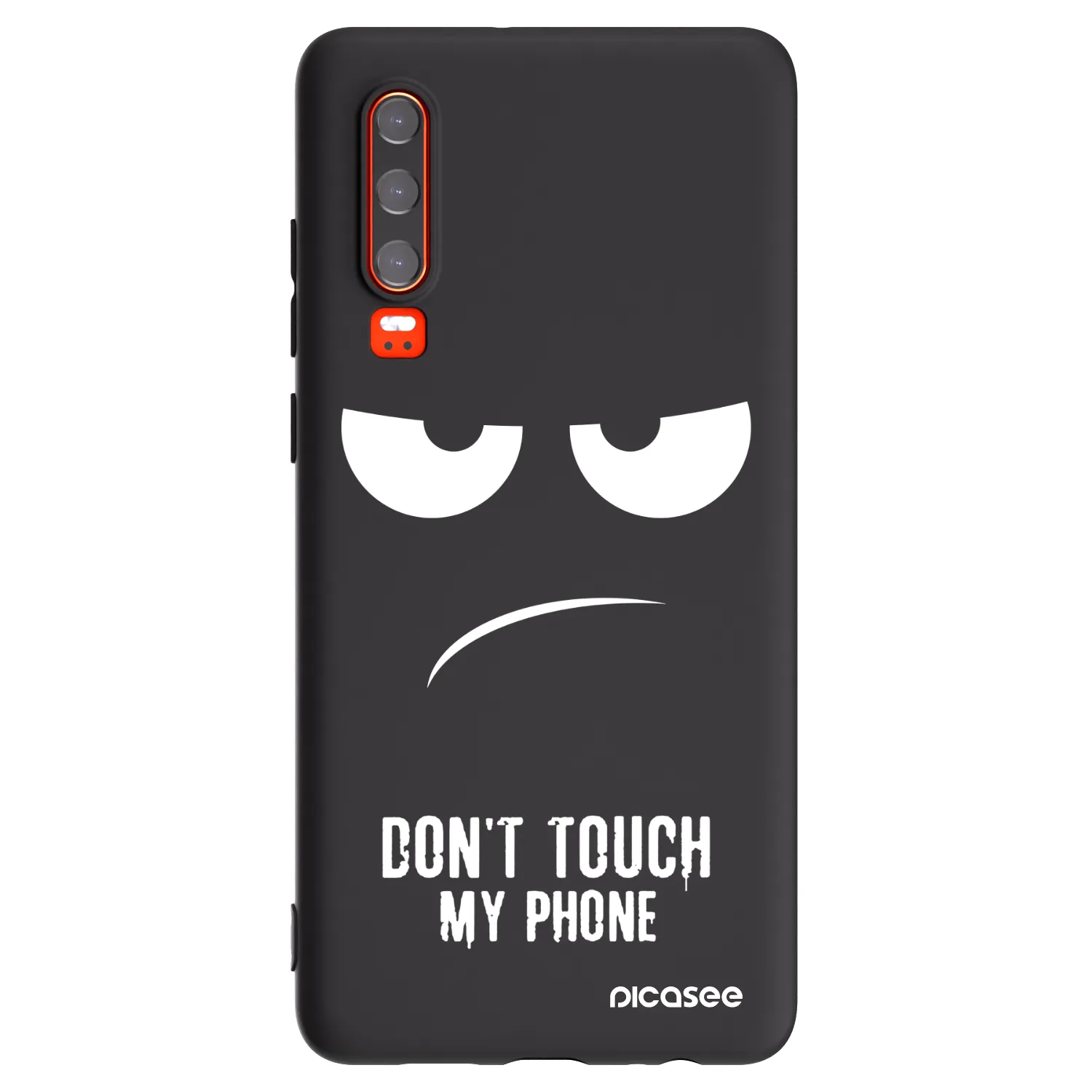Picasee silikonowe czarne etui na Huawei P30 - Don't Touch My Phone
