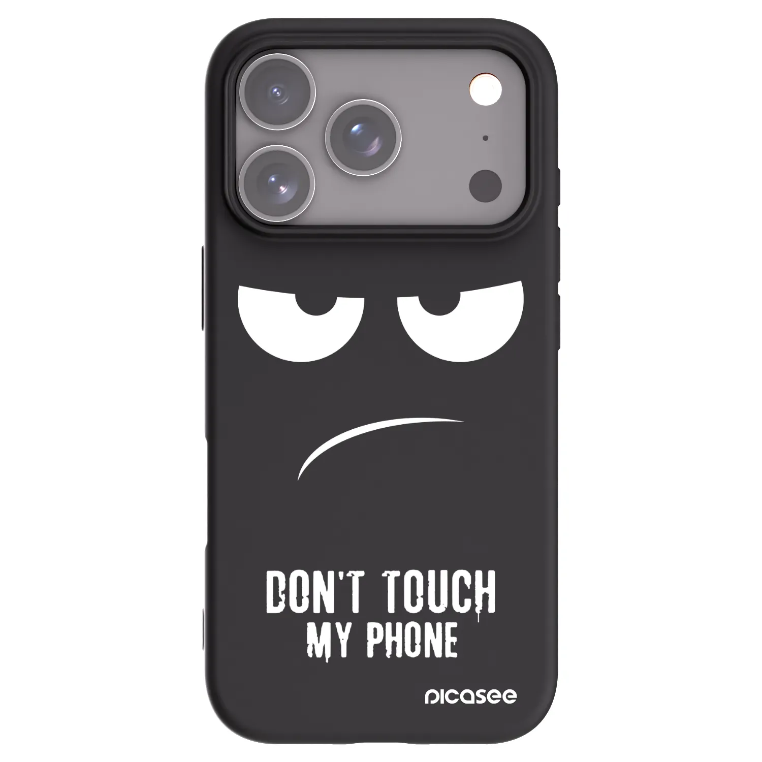 Picasee silikonowe czarne etui na Apple iPhone 17 Pro - Don't Touch My Phone