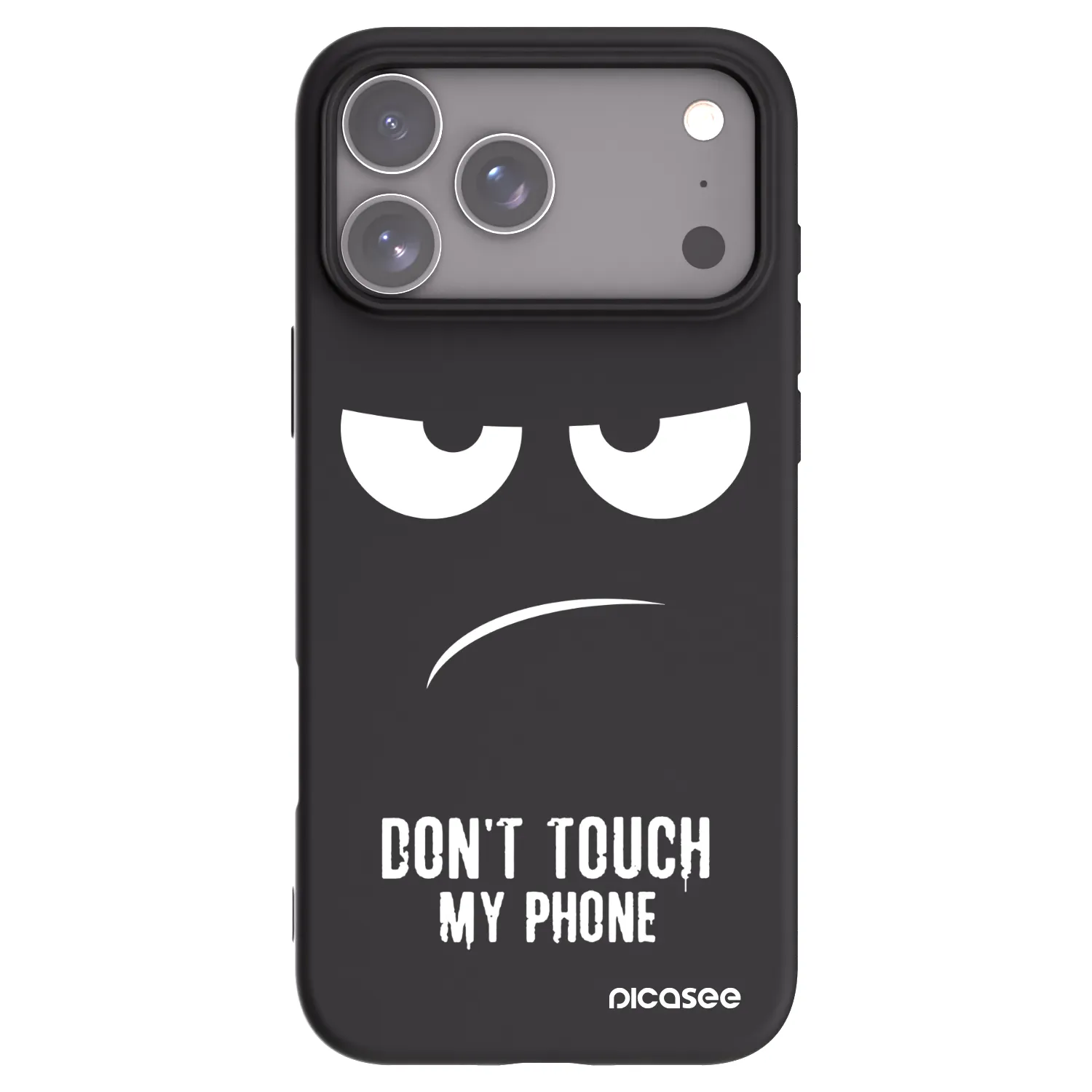 Picasee silikonowe czarne etui na Apple iPhone 17 Pro Max - Don't Touch My Phone