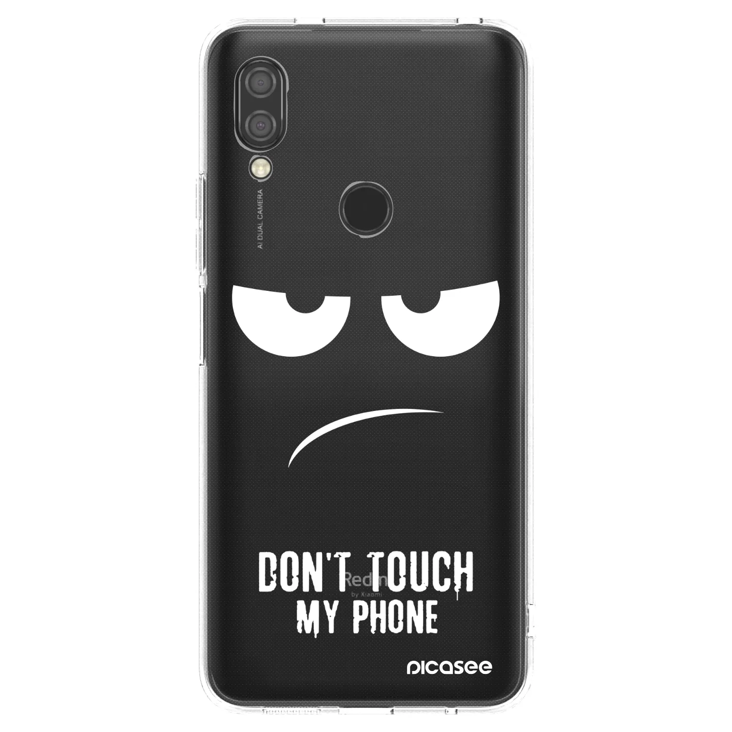 Picasee silikonowe przeźroczyste etui na Xiaomi Redmi 7 - Don't Touch My Phone