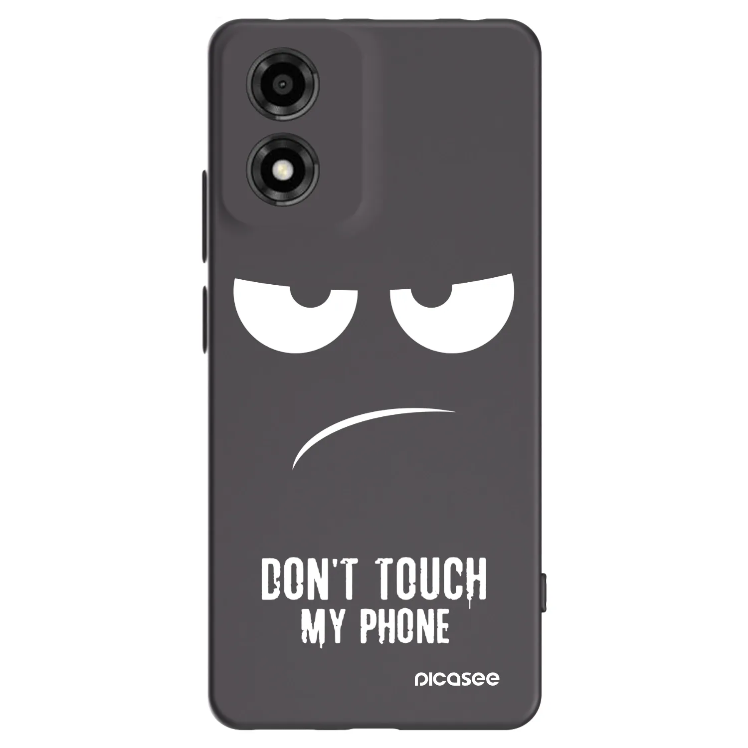 Picasee silikonowe czarne etui na Motorola Moto E14 - Don't Touch My Phone