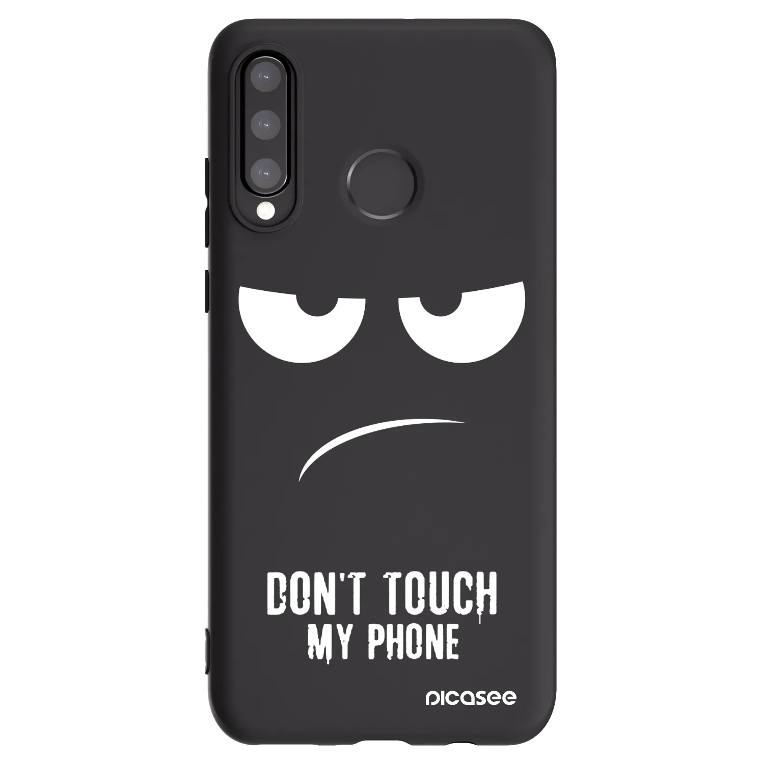 Picasee silikonowe czarne etui na Huawei P30 Lite - Don't Touch My Phone
