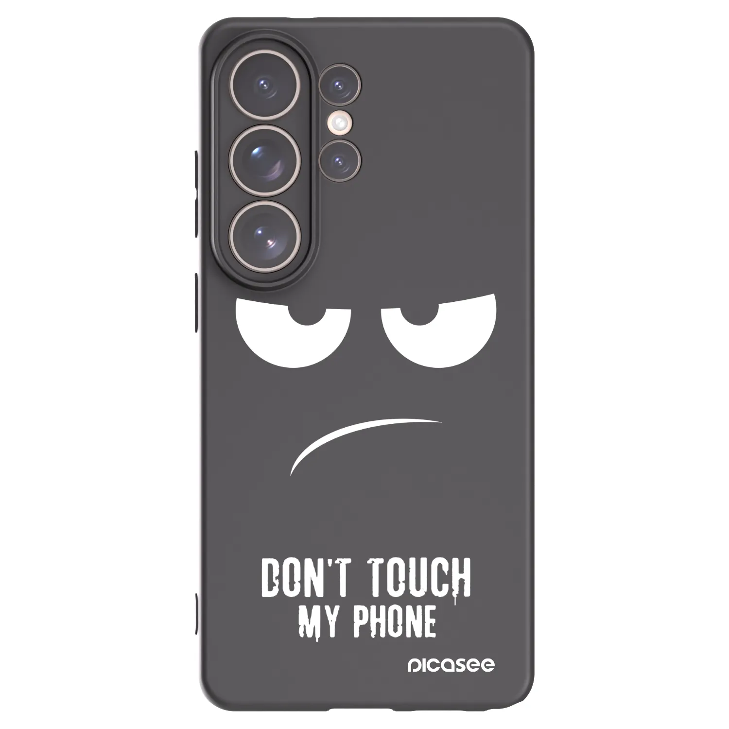 Picasee silikonowe czarne etui na Samsung Galaxy S26 Ultra - Don't Touch My Phone