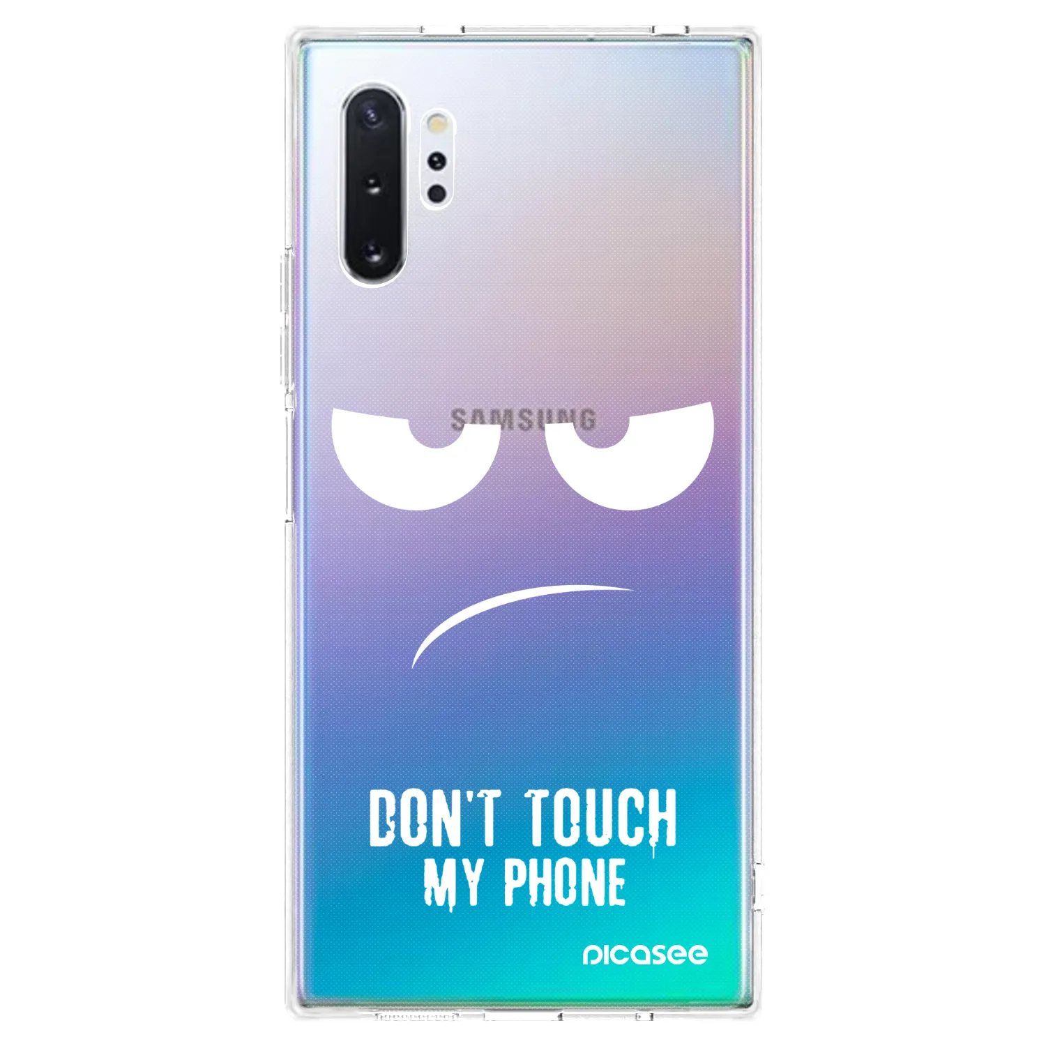Picasee silikonowe przeźroczyste etui na Samsung Galaxy Note 10+ N975F - Don't Touch My Phone