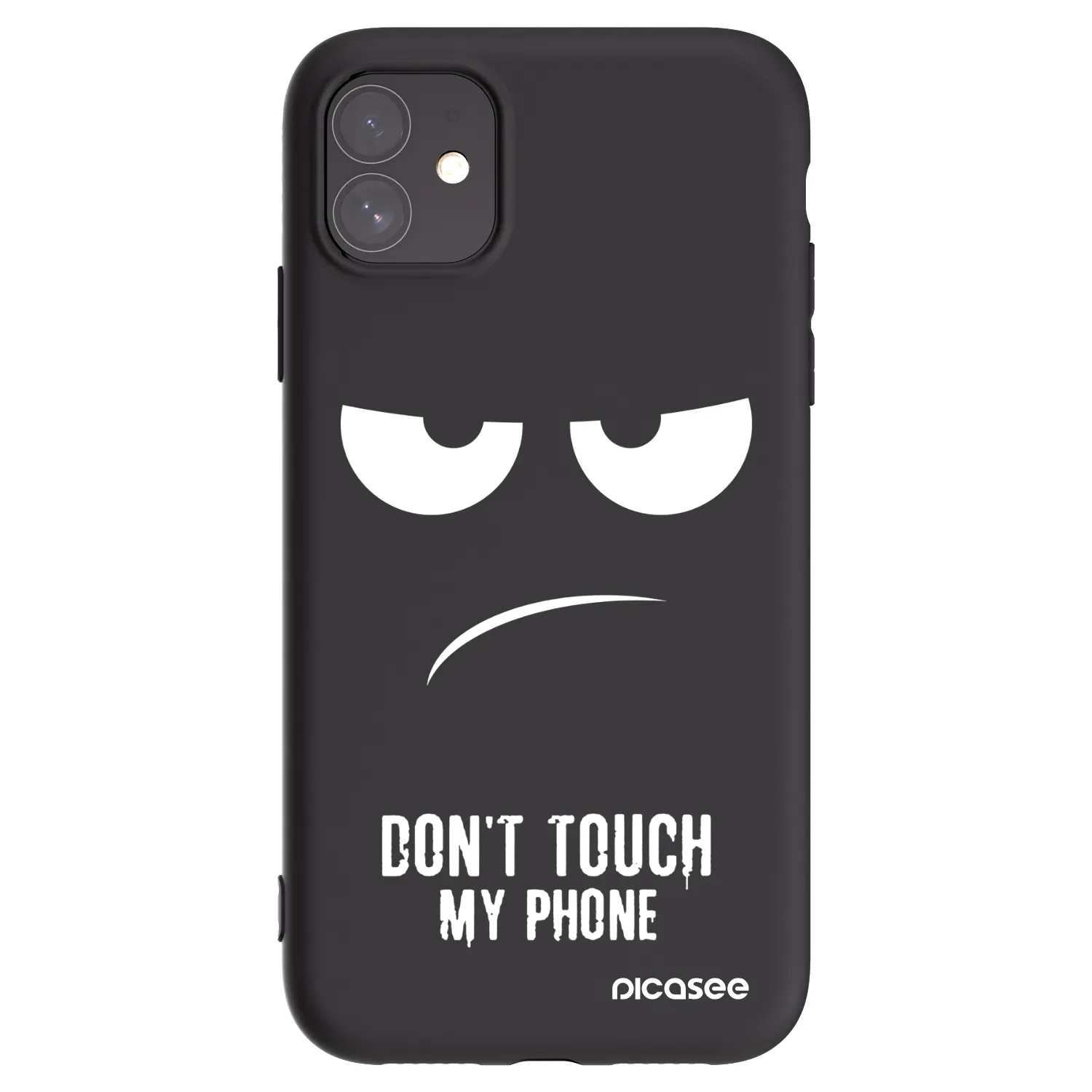 Picasee silikonowe czarne etui na Apple iPhone 11 - Don't Touch My Phone