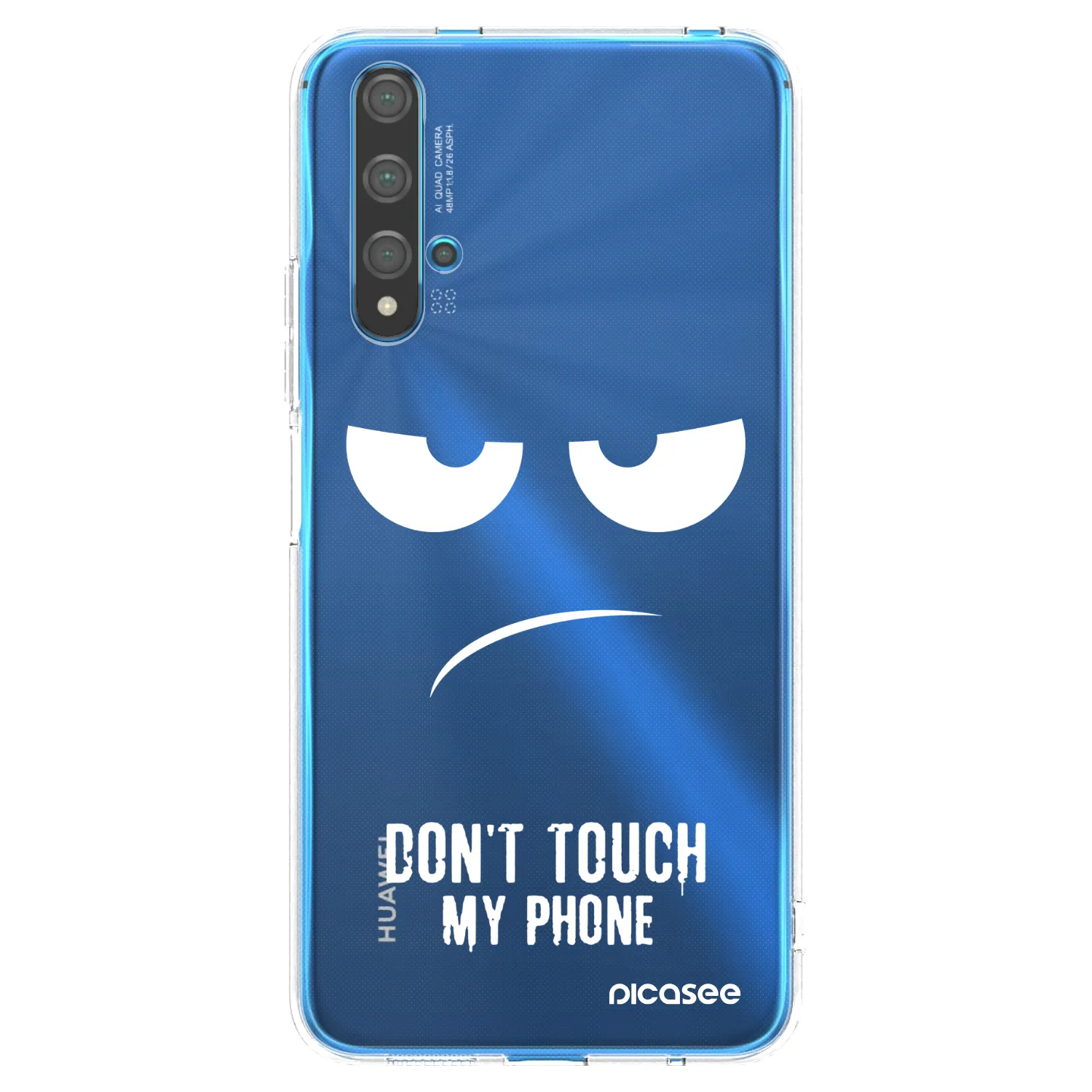 Picasee silikonowe przeźroczyste etui na Huawei Nova 5T - Don't Touch My Phone