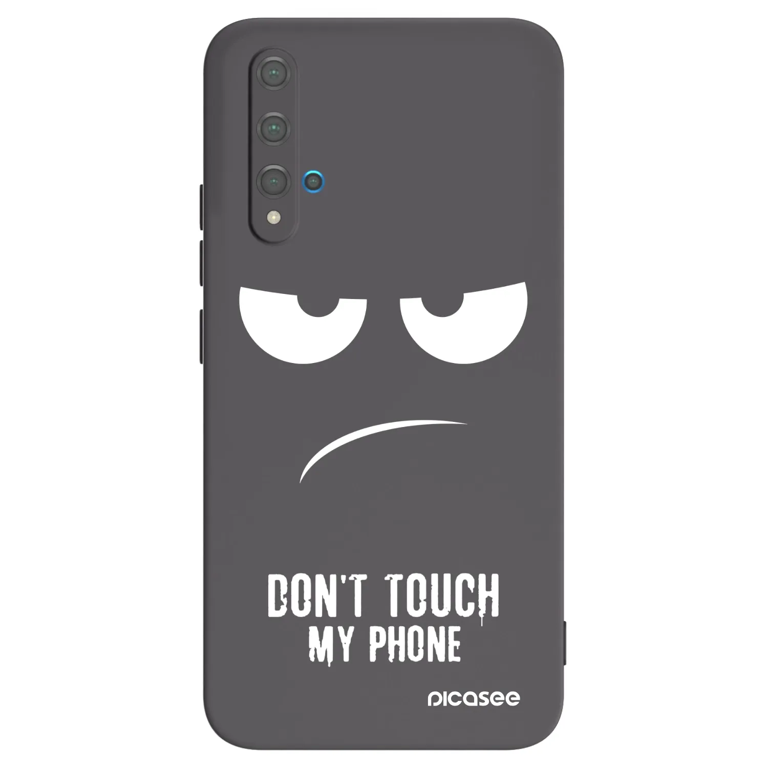 Picasee silikonowe czarne etui na Huawei Nova 5T - Don't Touch My Phone