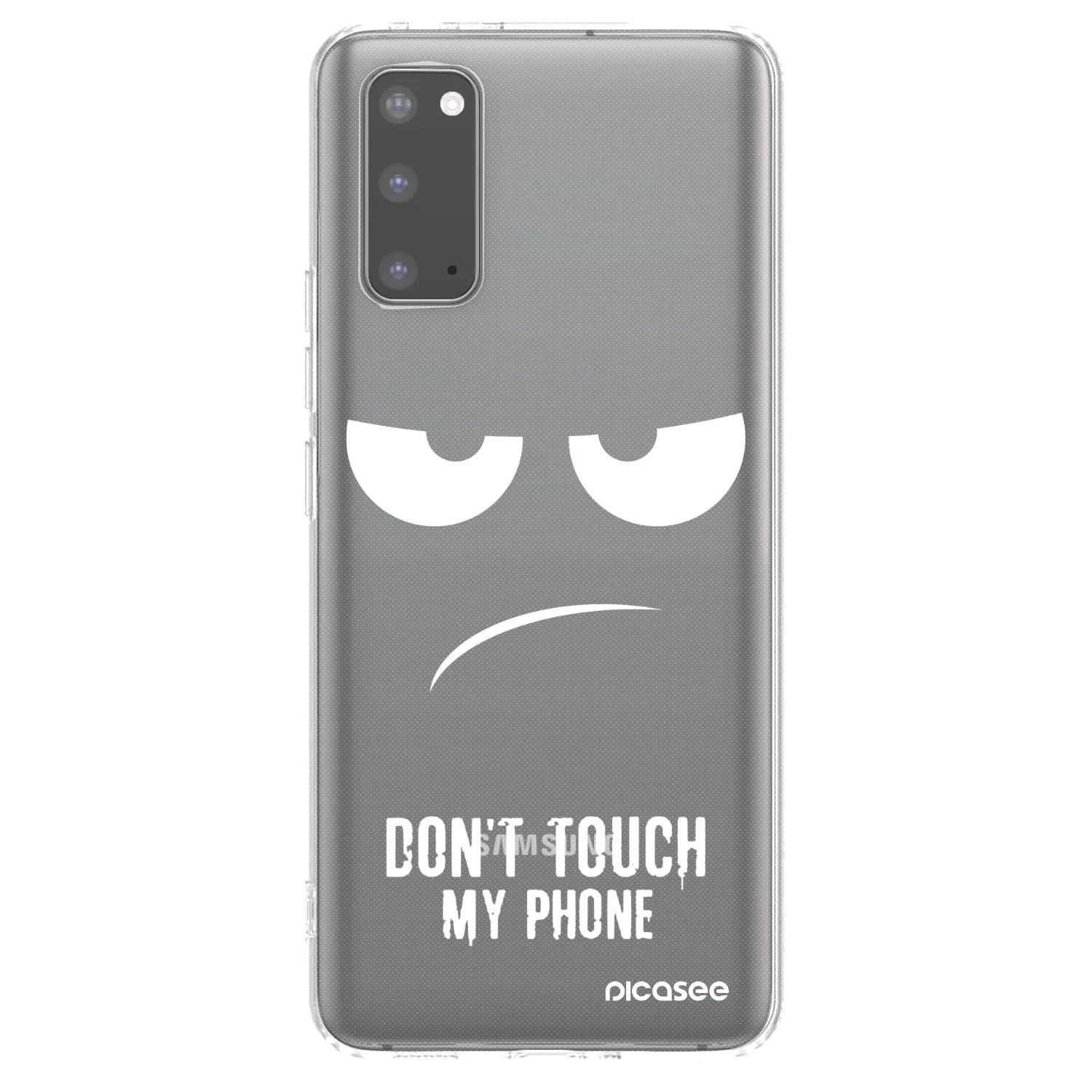 Picasee silikonowe przeźroczyste etui na Samsung Galaxy S20 G980F - Don't Touch My Phone