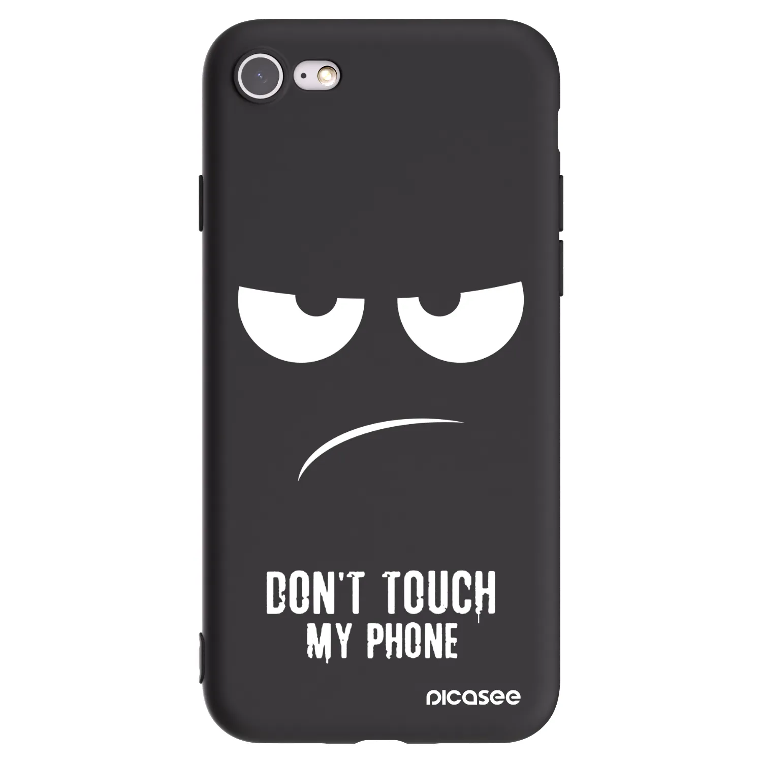 Picasee silikonowe czarne etui na Apple iPhone SE 2020 - Don't Touch My Phone