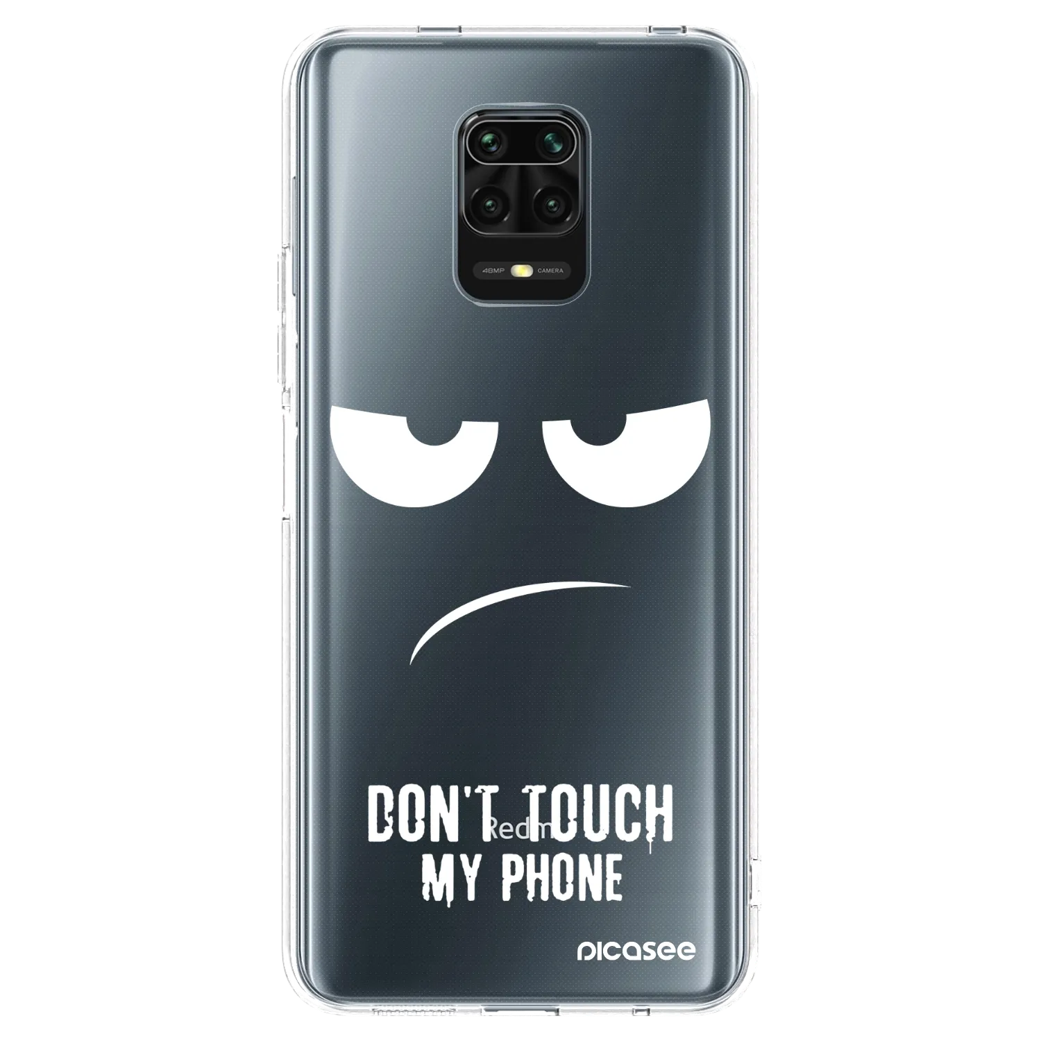 Picasee silikonowe przeźroczyste etui na Xiaomi Redmi Note 9 Pro - Don't Touch My Phone