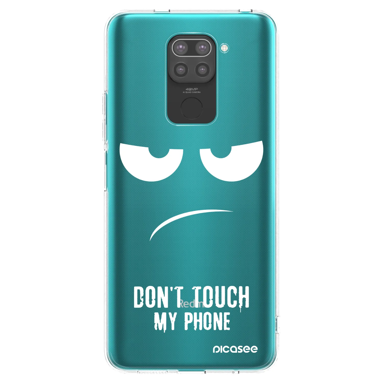 Picasee silikonowe czarne etui na Xiaomi Redmi Note 9 - Don't Touch My Phone