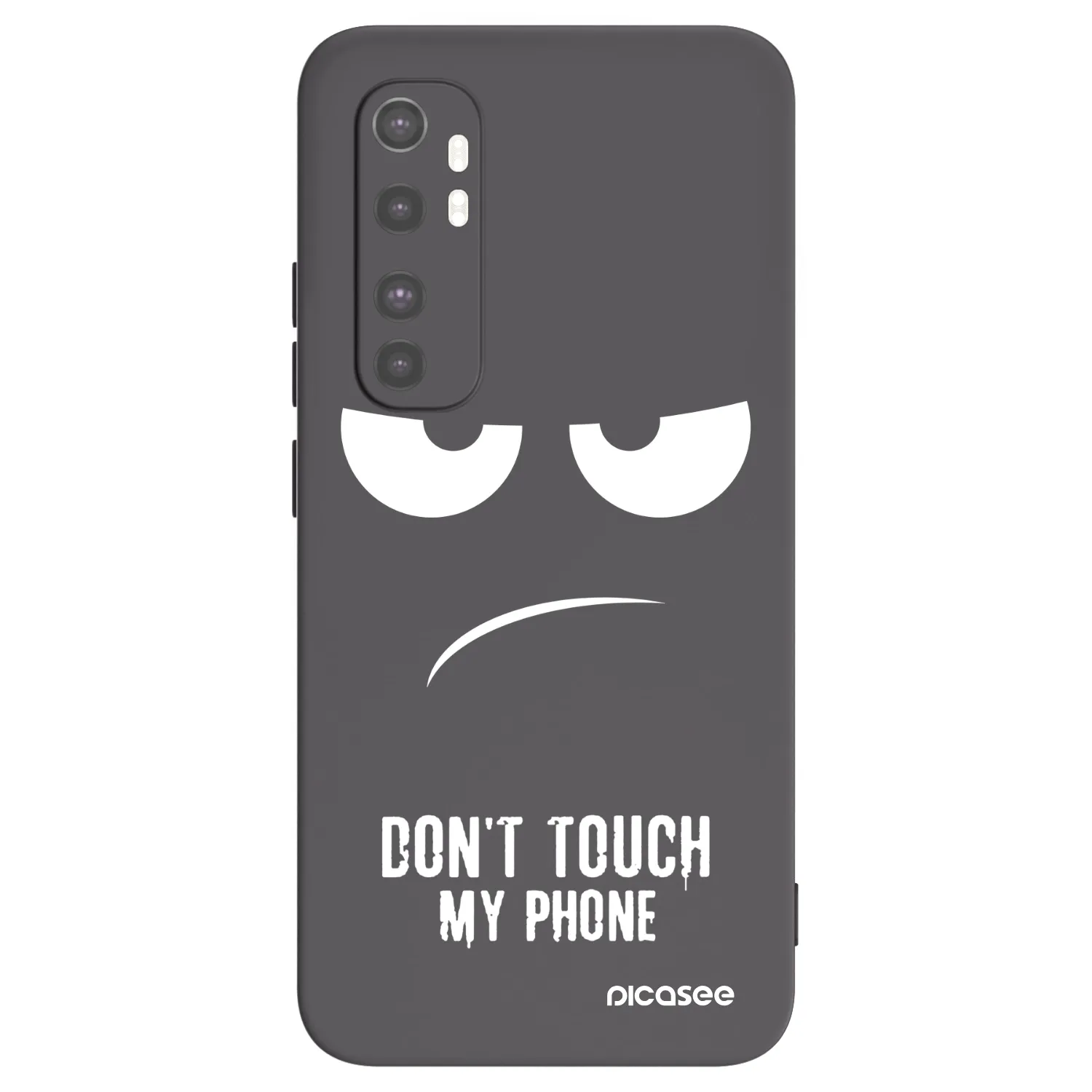 Picasee silikonowe czarne etui na Xiaomi Mi Note 10 Lite - Don't Touch My Phone