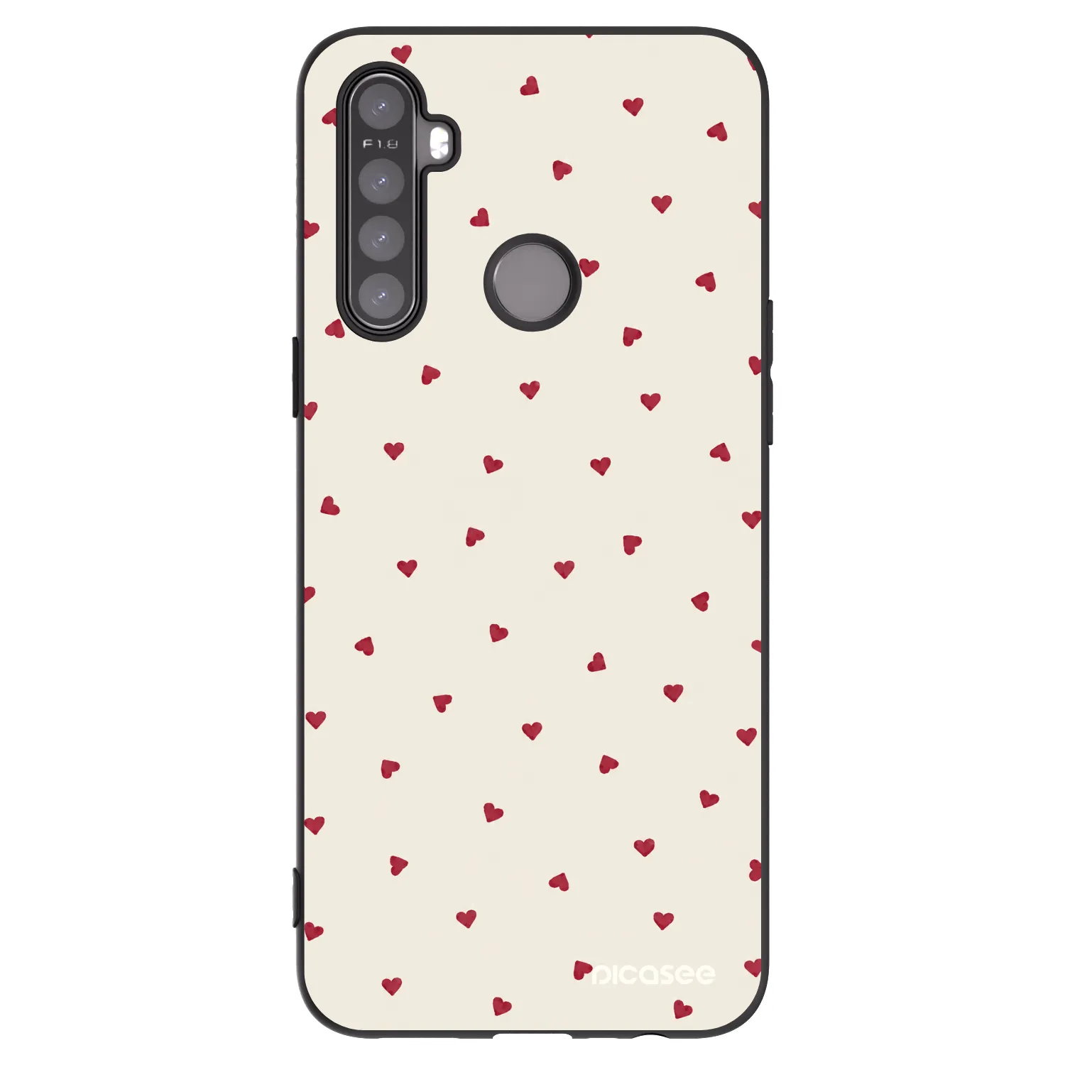 Picasee silikonowe czarne etui na Realme 5 - Little Love
