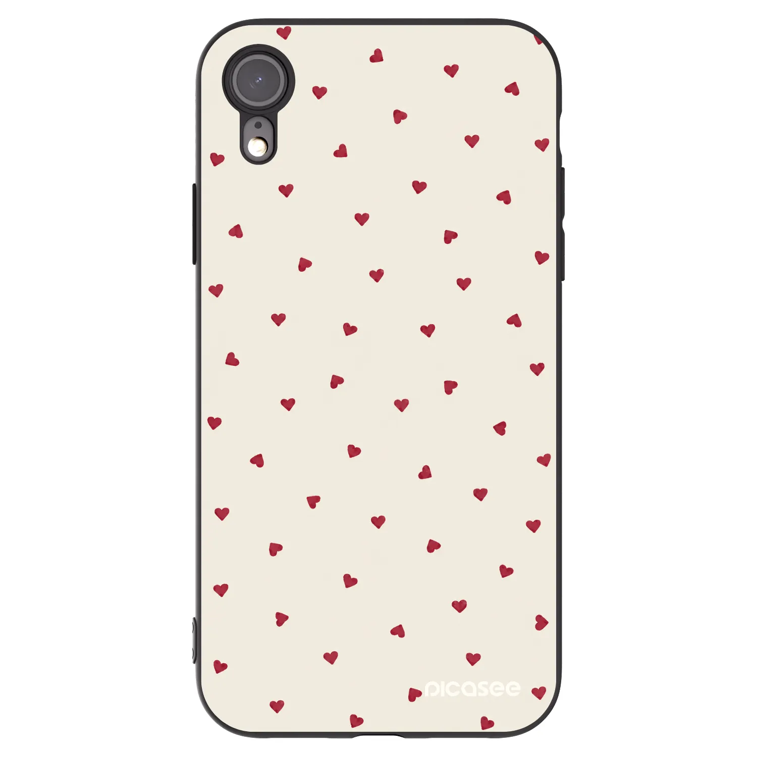 Picasee silikonowe czarne etui na Apple iPhone XR - Little Love