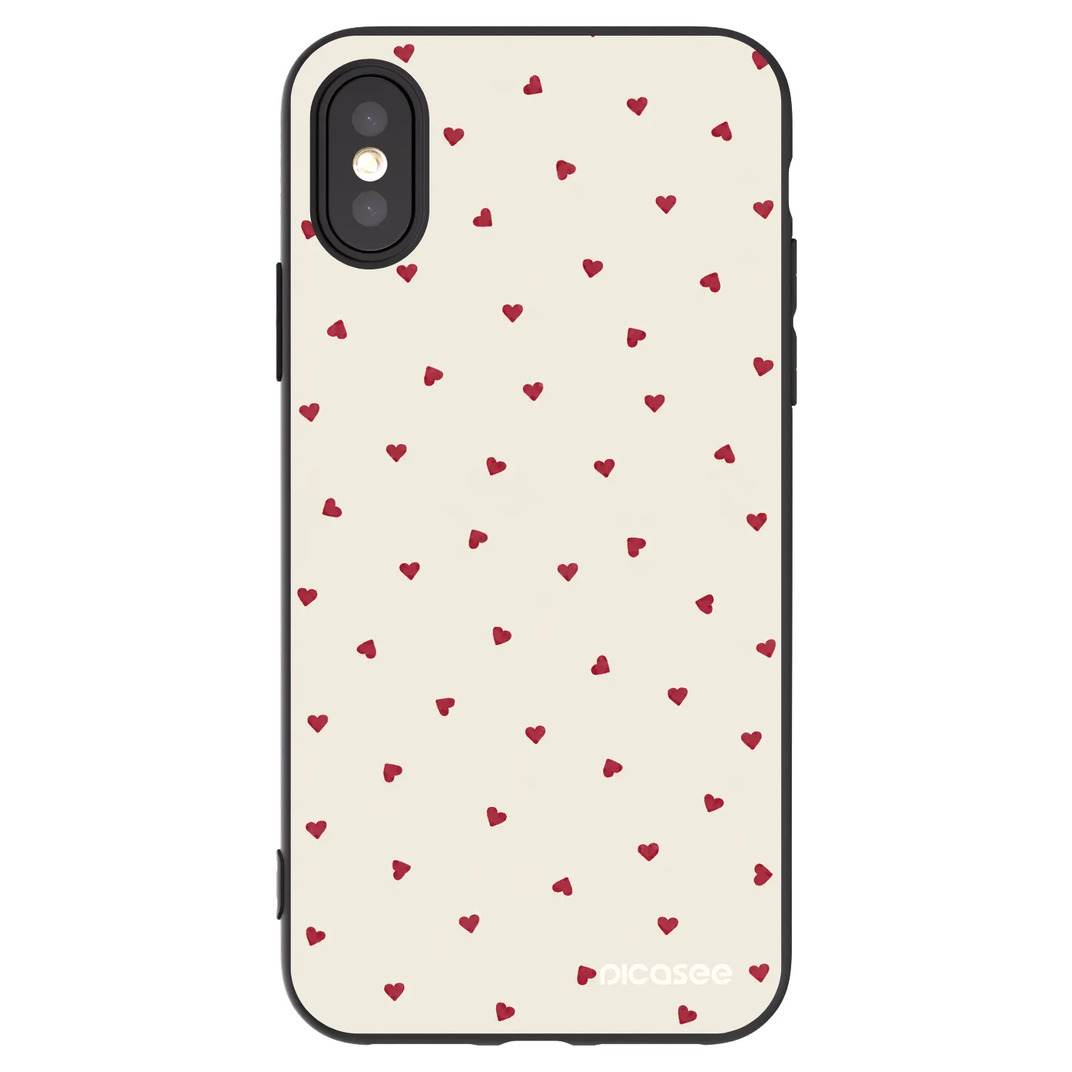 Picasee silikonowe czarne etui na Apple iPhone X/XS - Little Love