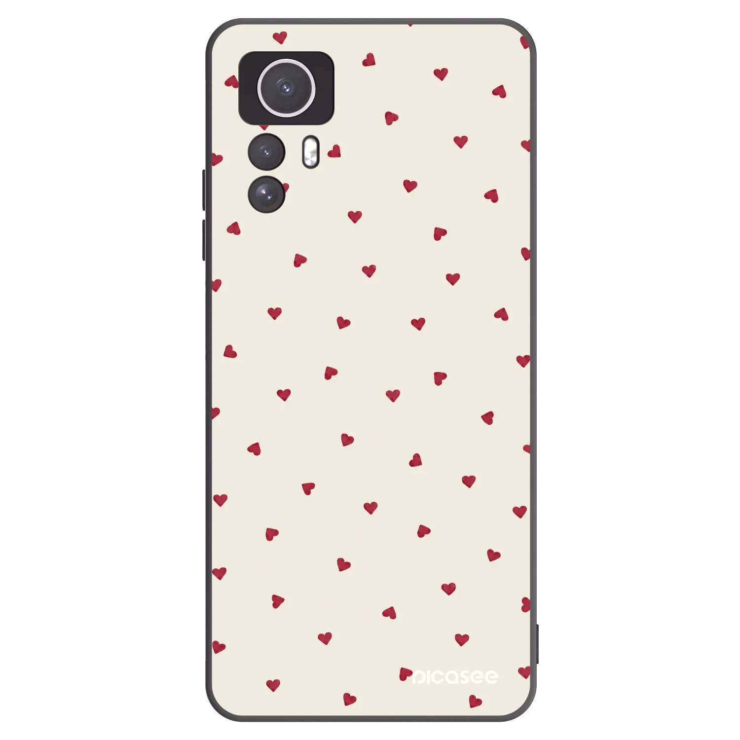 Picasee silikonowe czarne etui na Xiaomi Redmi Note 12S - Little Love
