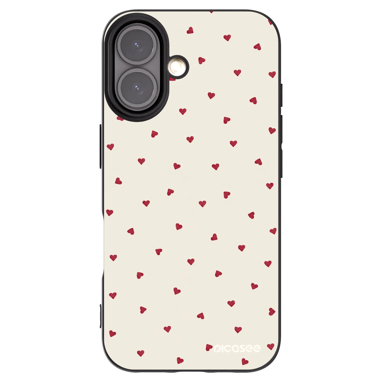 Picasee silikonowe czarne etui na Apple iPhone 16 - Little Love
