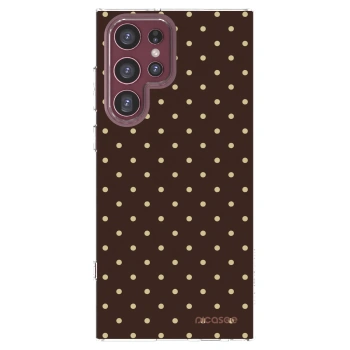 Picasee silikonowe przeźroczyste etui na Samsung Galaxy S22 Ultra 5G - Vanilla Dots & Chocolate