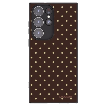 Picasee silikonowe czarne etui na Samsung Galaxy S23 Ultra 5G - Vanilla Dots & Chocolate