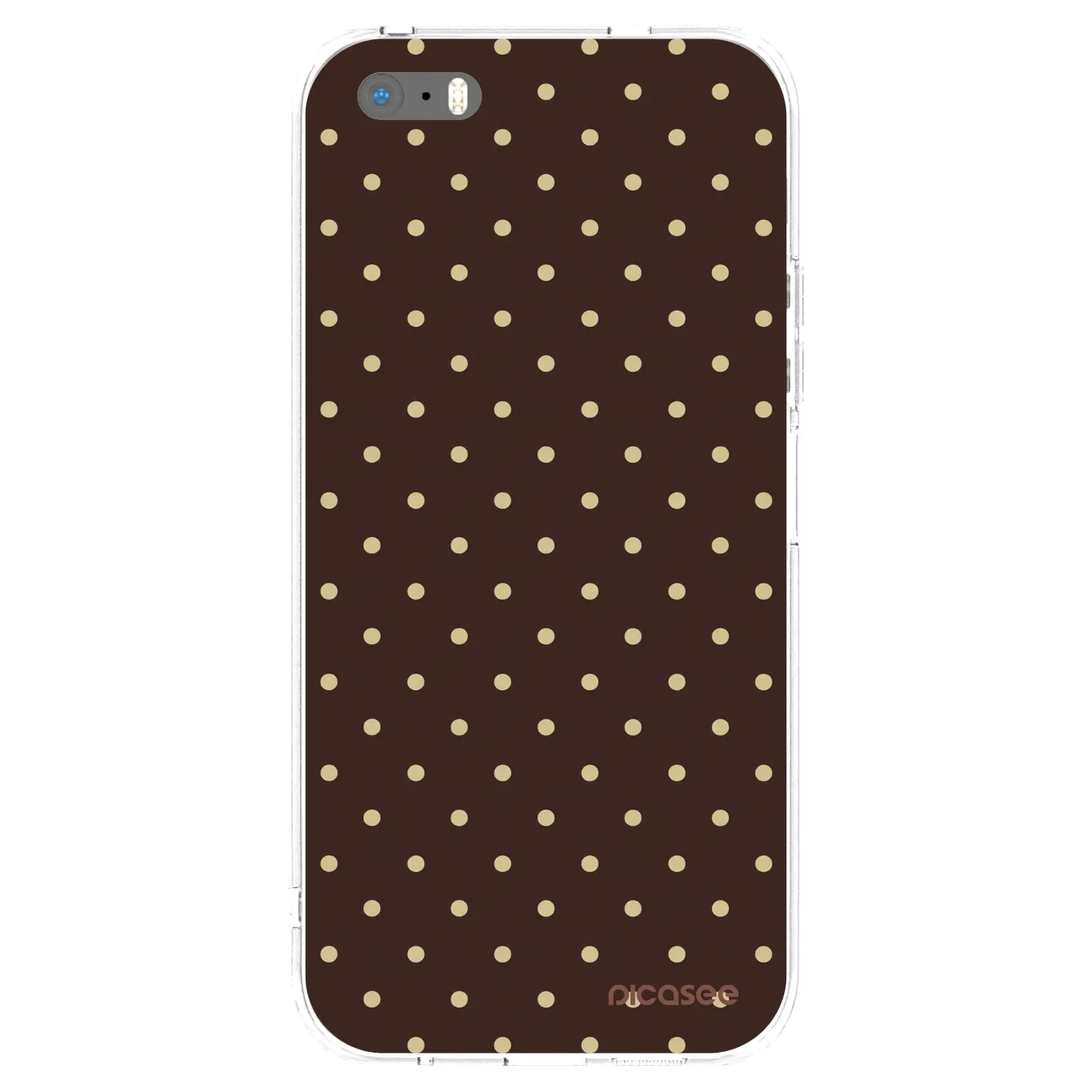 Picasee silikonowe przeźroczyste etui na Apple iPhone 5/5S/SE - Vanilla Dots & Chocolate