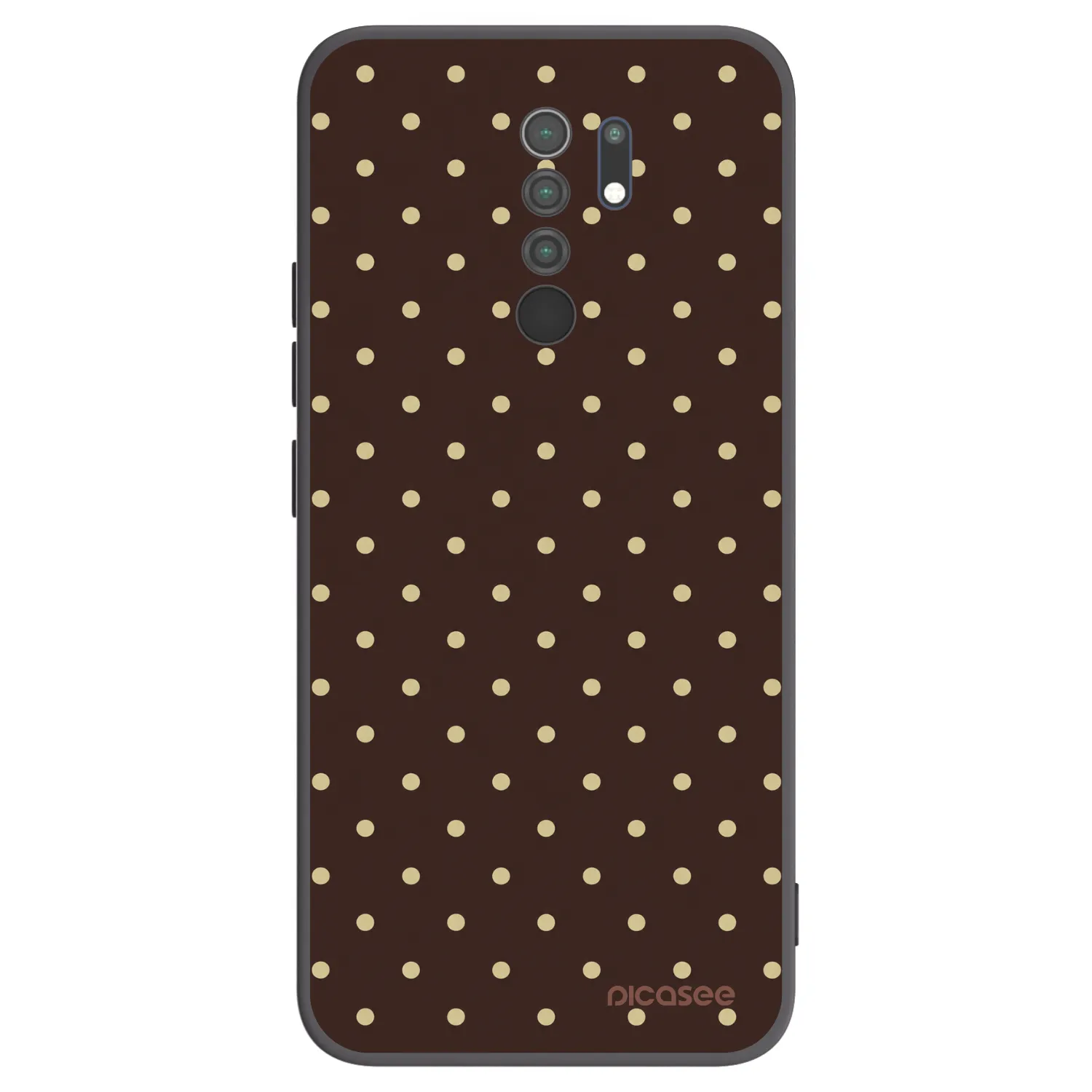 Picasee silikonowe czarne etui na Xiaomi Redmi 9 - Vanilla Dots & Chocolate