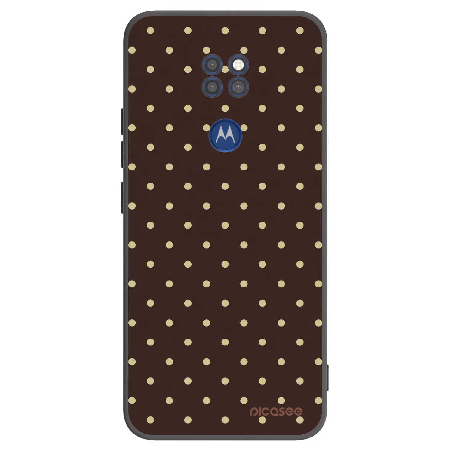 Picasee silikonowe czarne etui na Motorola Moto G9 Play - Vanilla Dots & Chocolate
