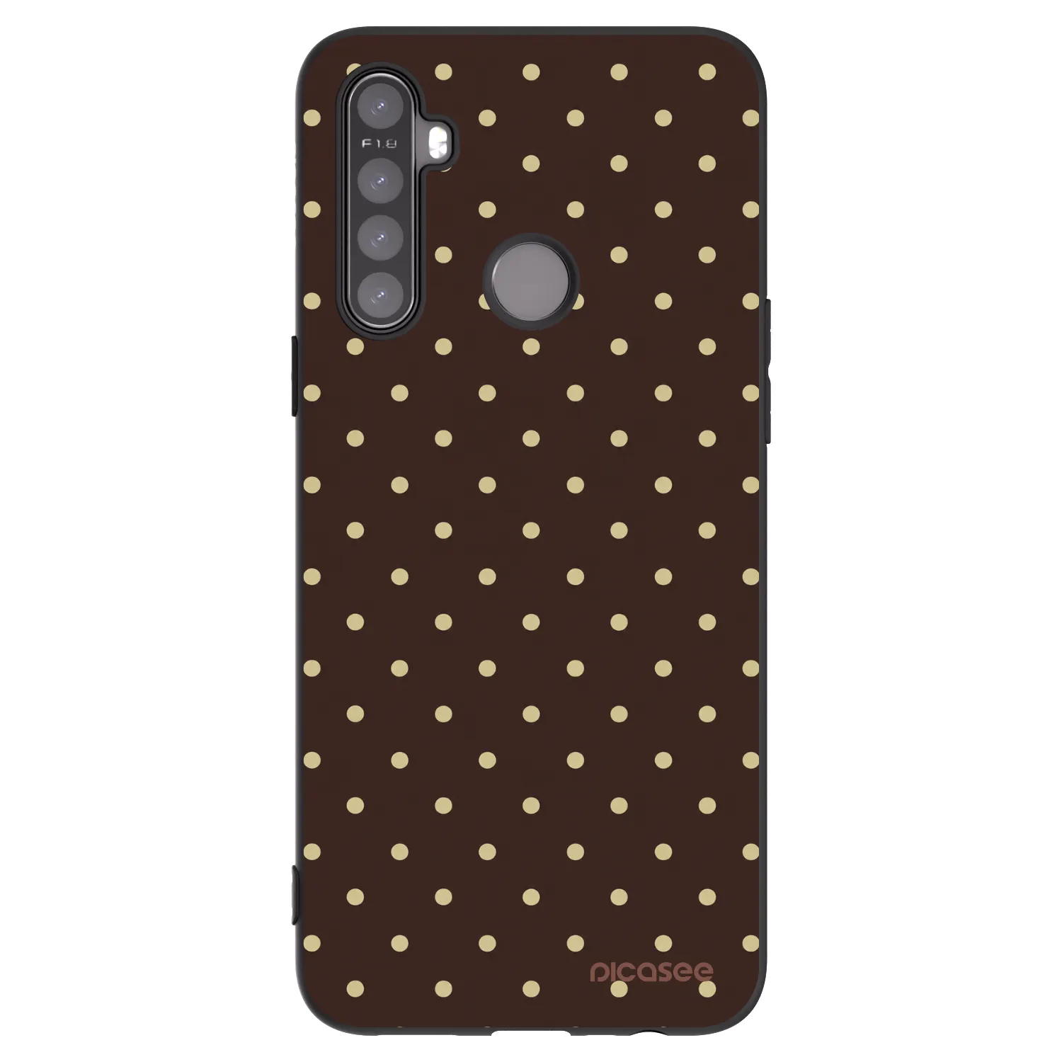Picasee silikonowe czarne etui na Realme 5 - Vanilla Dots & Chocolate