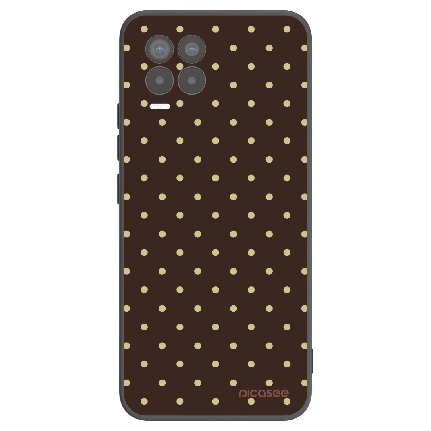 Picasee silikonowe czarne etui na Realme 8 4G - Vanilla Dots & Chocolate