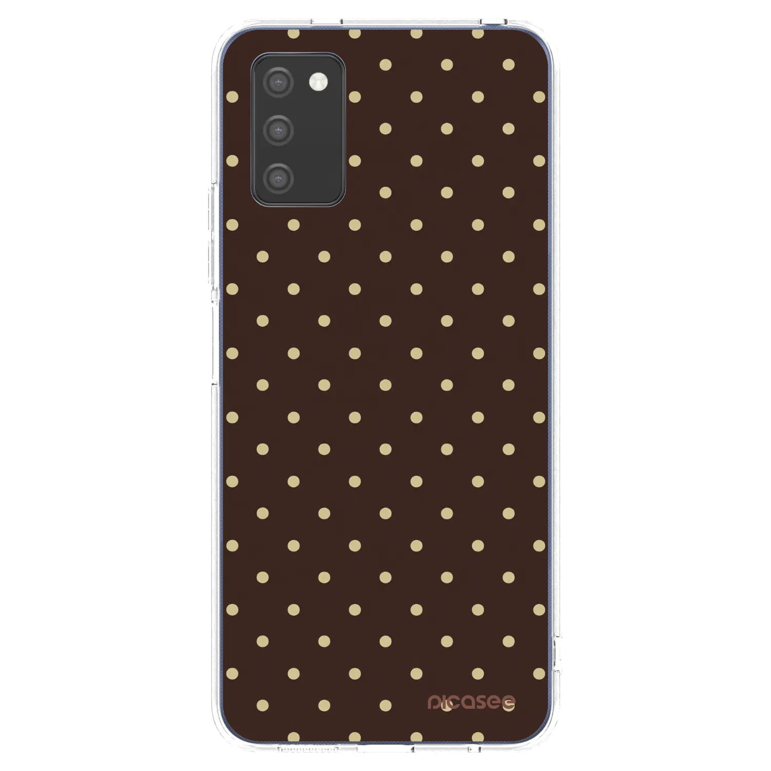 Picasee silikonowe przeźroczyste etui na Samsung Galaxy A02s A025G - Vanilla Dots & Chocolate
