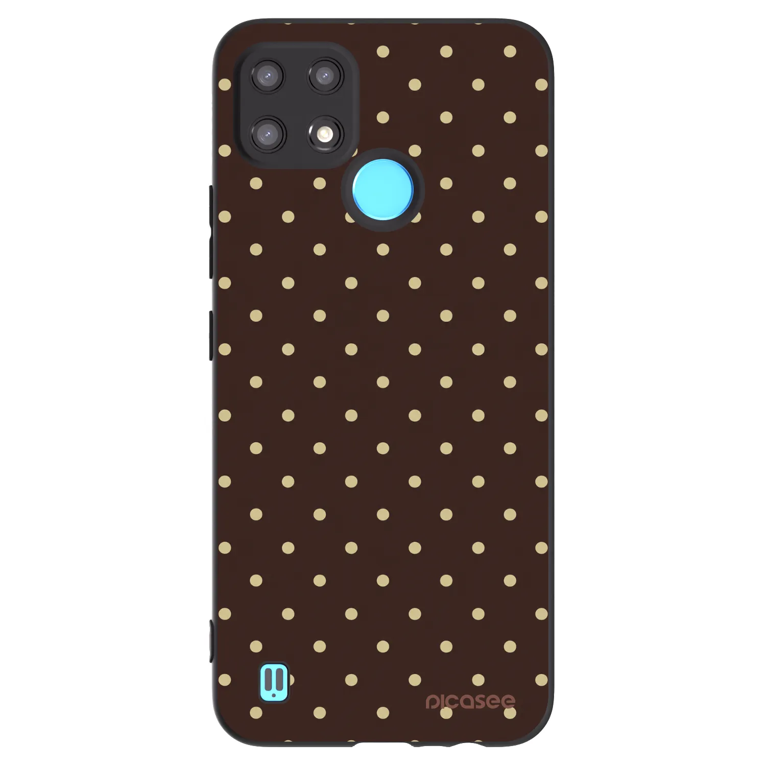 Picasee silikonowe czarne etui na Realme C21 - Vanilla Dots & Chocolate