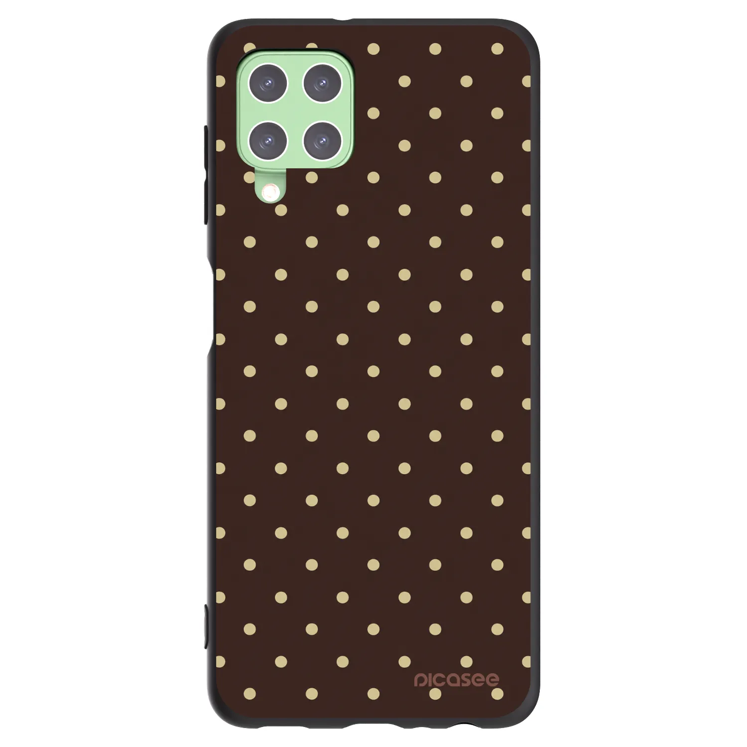 Picasee silikonowe czarne etui na Samsung Galaxy A22 A225F 4G - Vanilla Dots & Chocolate