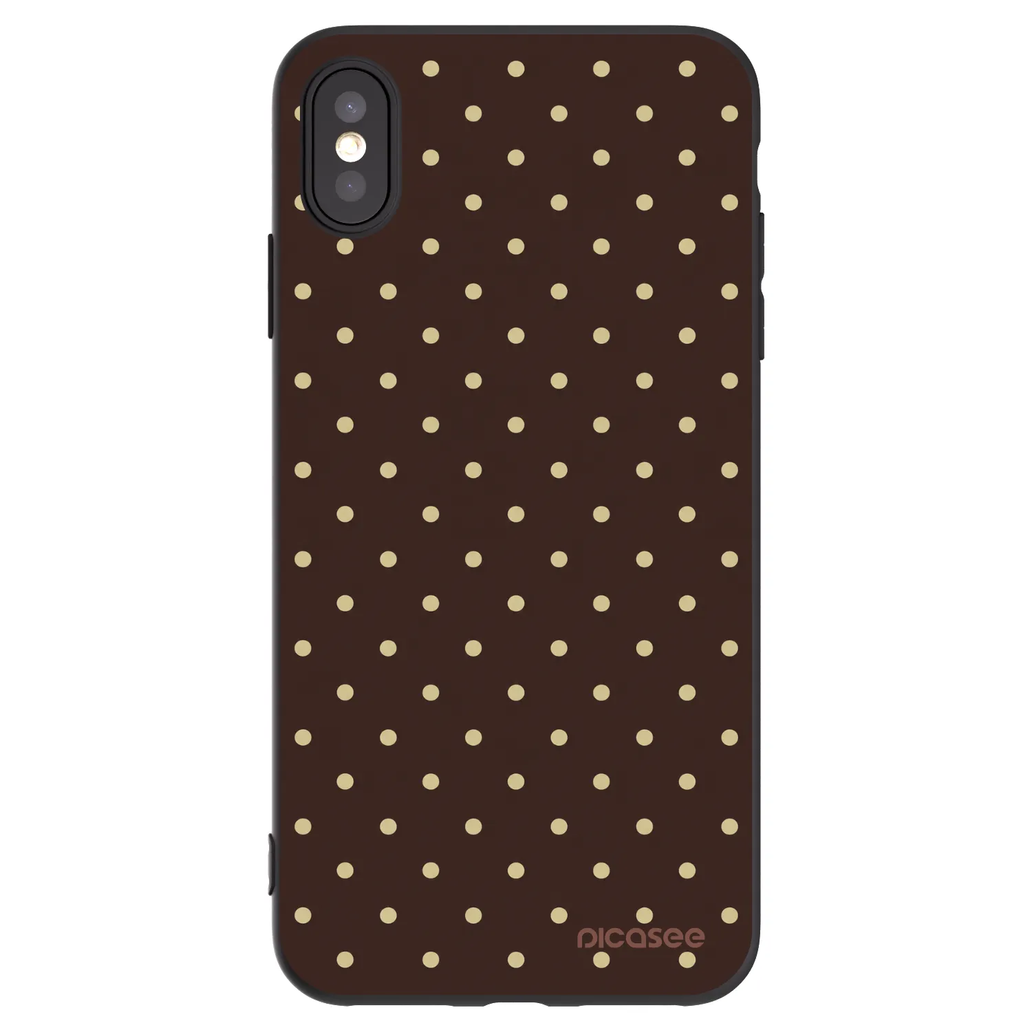 Picasee silikonowe czarne etui na Apple iPhone XS Max - Vanilla Dots & Chocolate