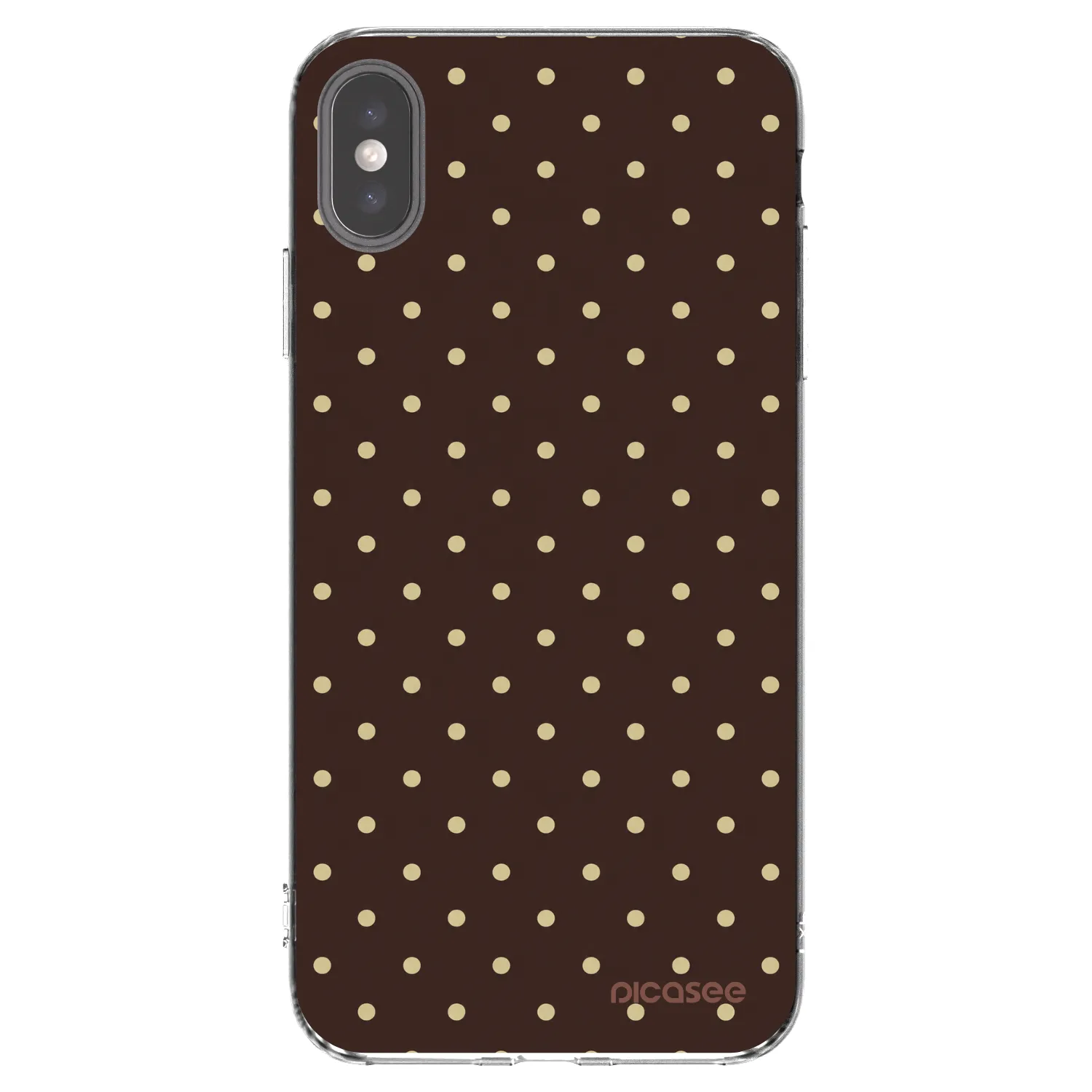 Picasee silikonowe przeźroczyste etui na Apple iPhone XS Max - Vanilla Dots & Chocolate