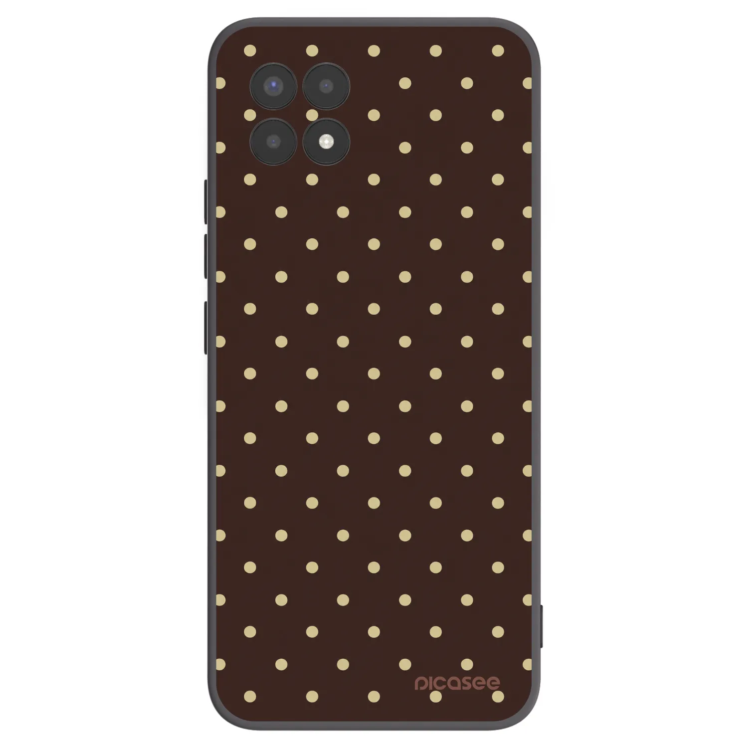 Picasee silikonowe czarne etui na Realme 8i - Vanilla Dots & Chocolate