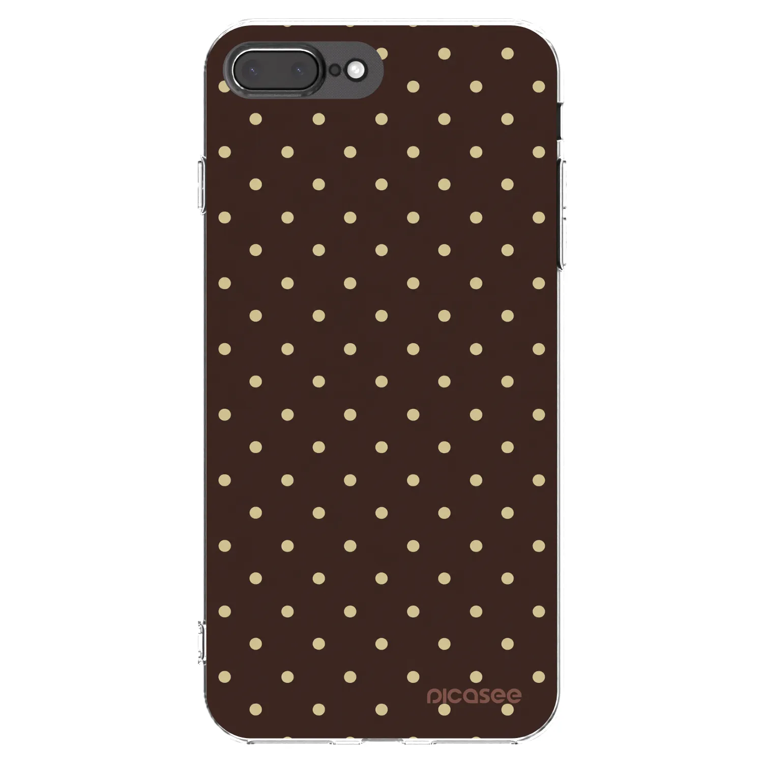 Picasee silikonowe przeźroczyste etui na Apple iPhone 7 Plus - Vanilla Dots & Chocolate
