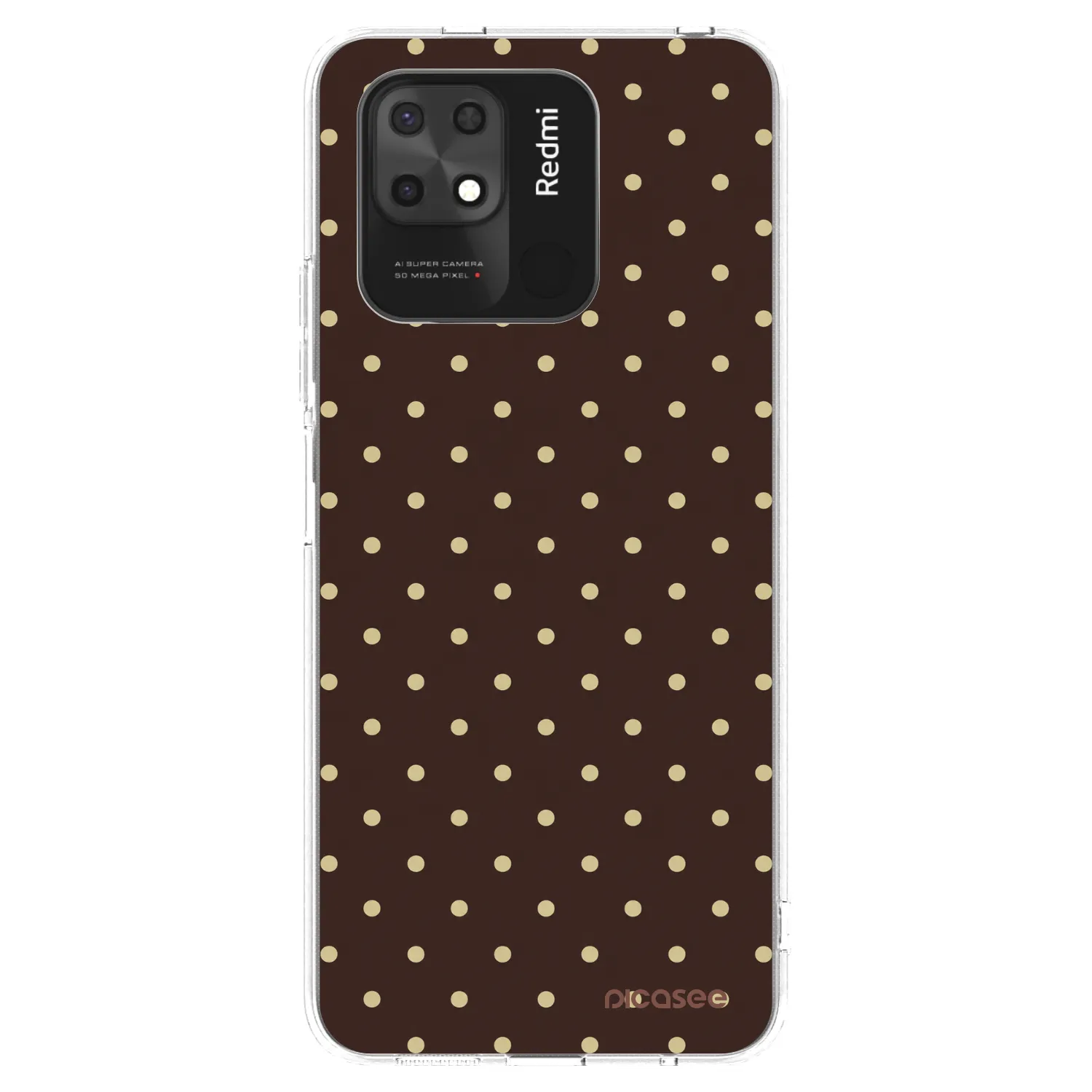 Picasee silikonowe przeźroczyste etui na Xiaomi Redmi 10C - Vanilla Dots & Chocolate