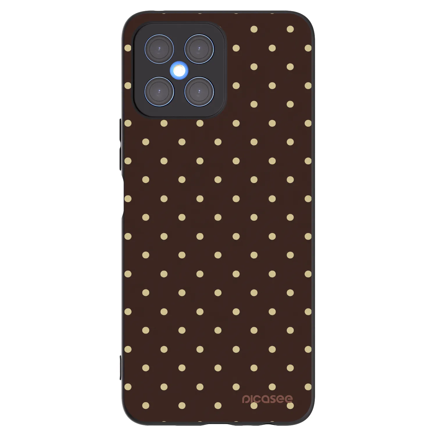Picasee silikonowe czarne etui na Honor X8 4G - Vanilla Dots & Chocolate